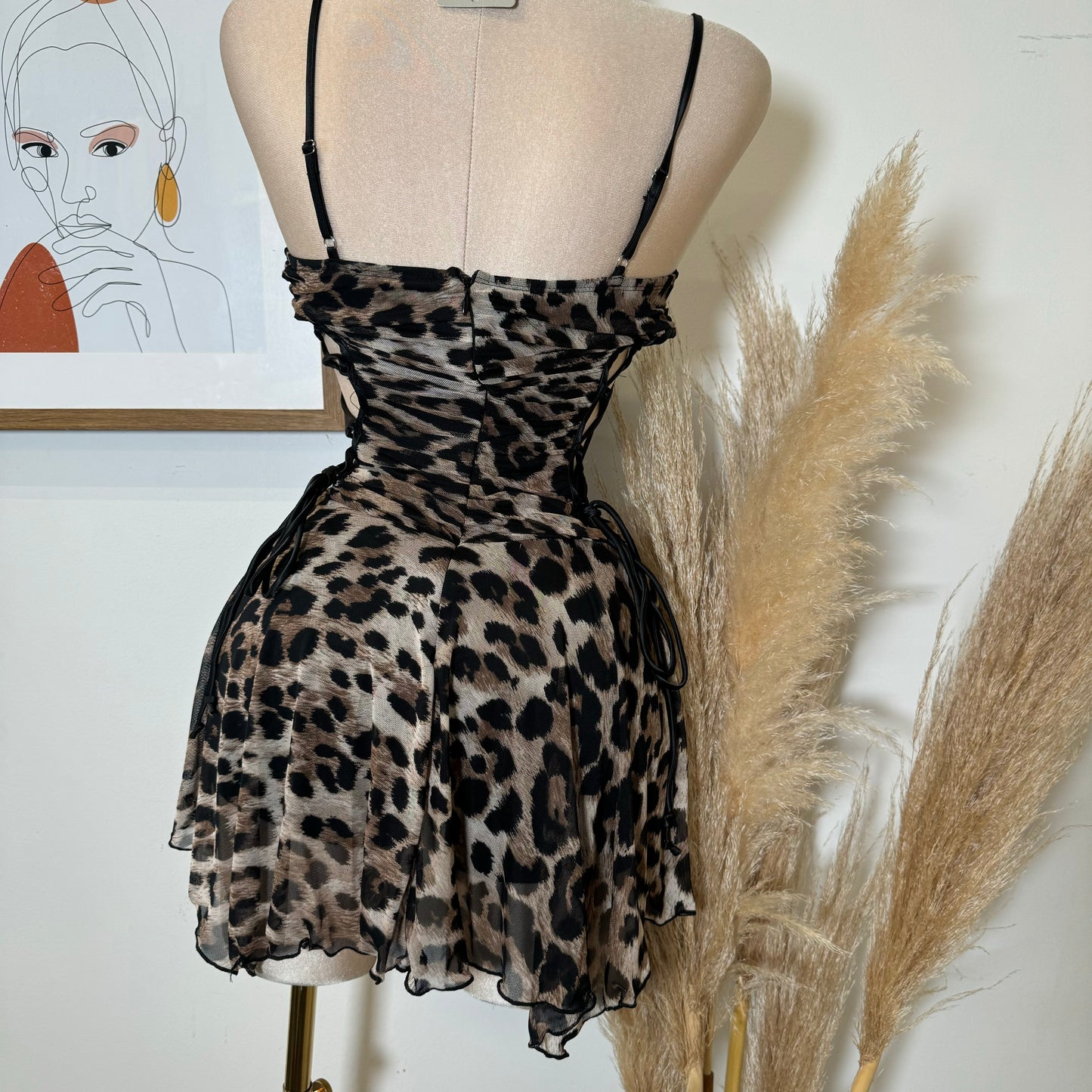 Sexy Animal Mini Dress-Leopard