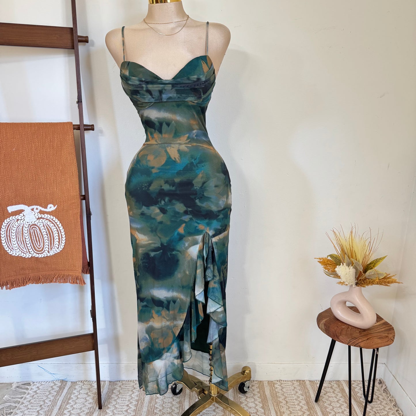 Mismaloya Mesh Dress-Multi Green