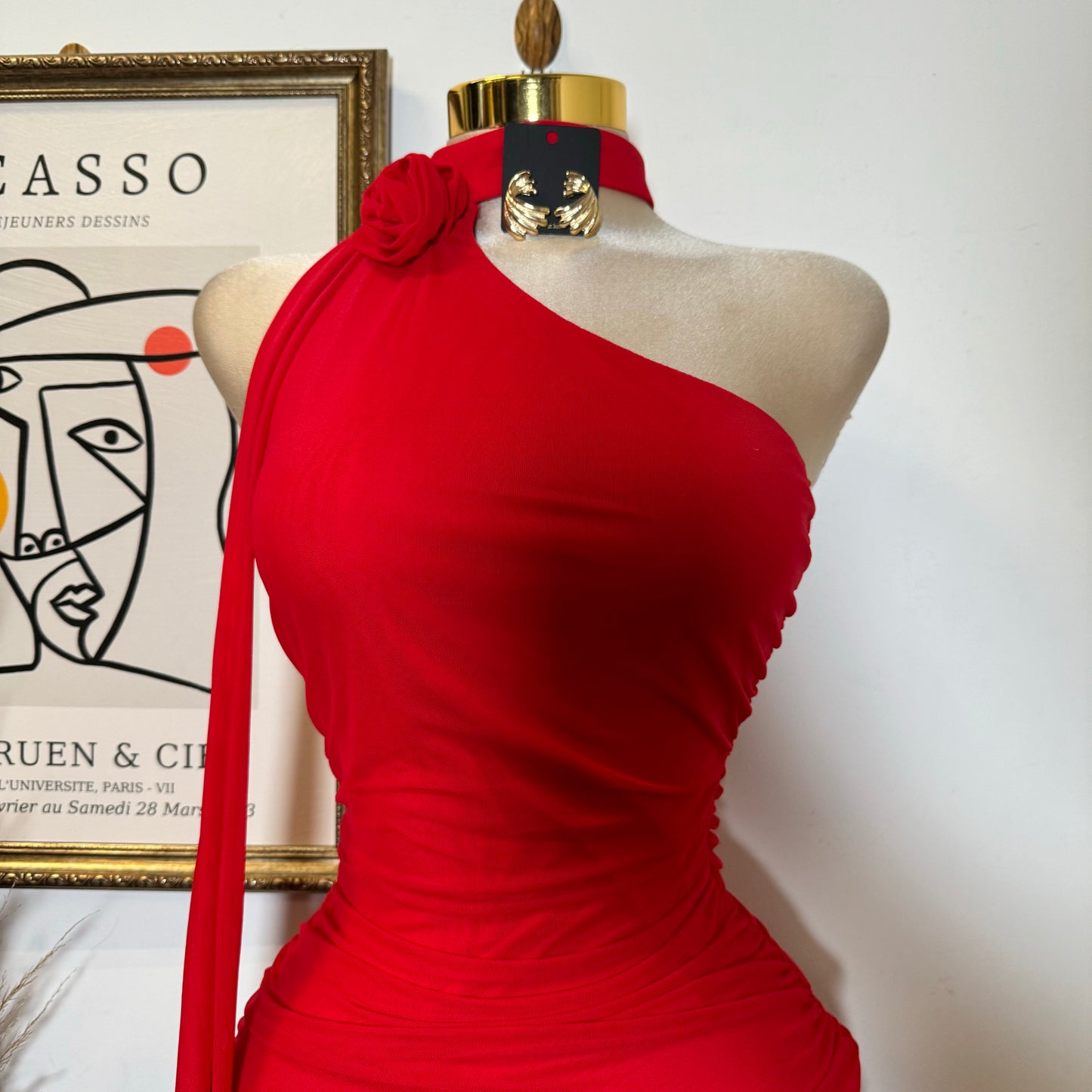 Evonne Rose Dress-Red