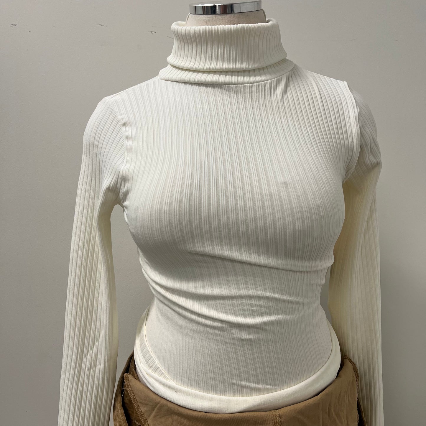 TURTLE NECK SHIRT-WHITE