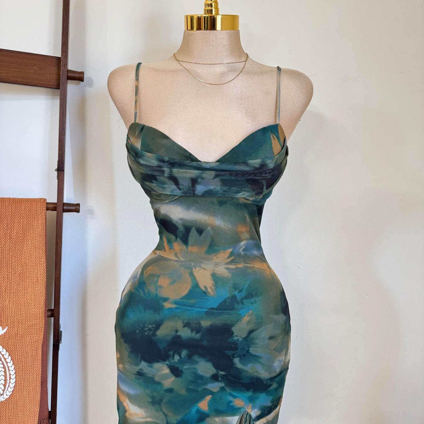 Mismaloya Mesh Dress-Multi Green