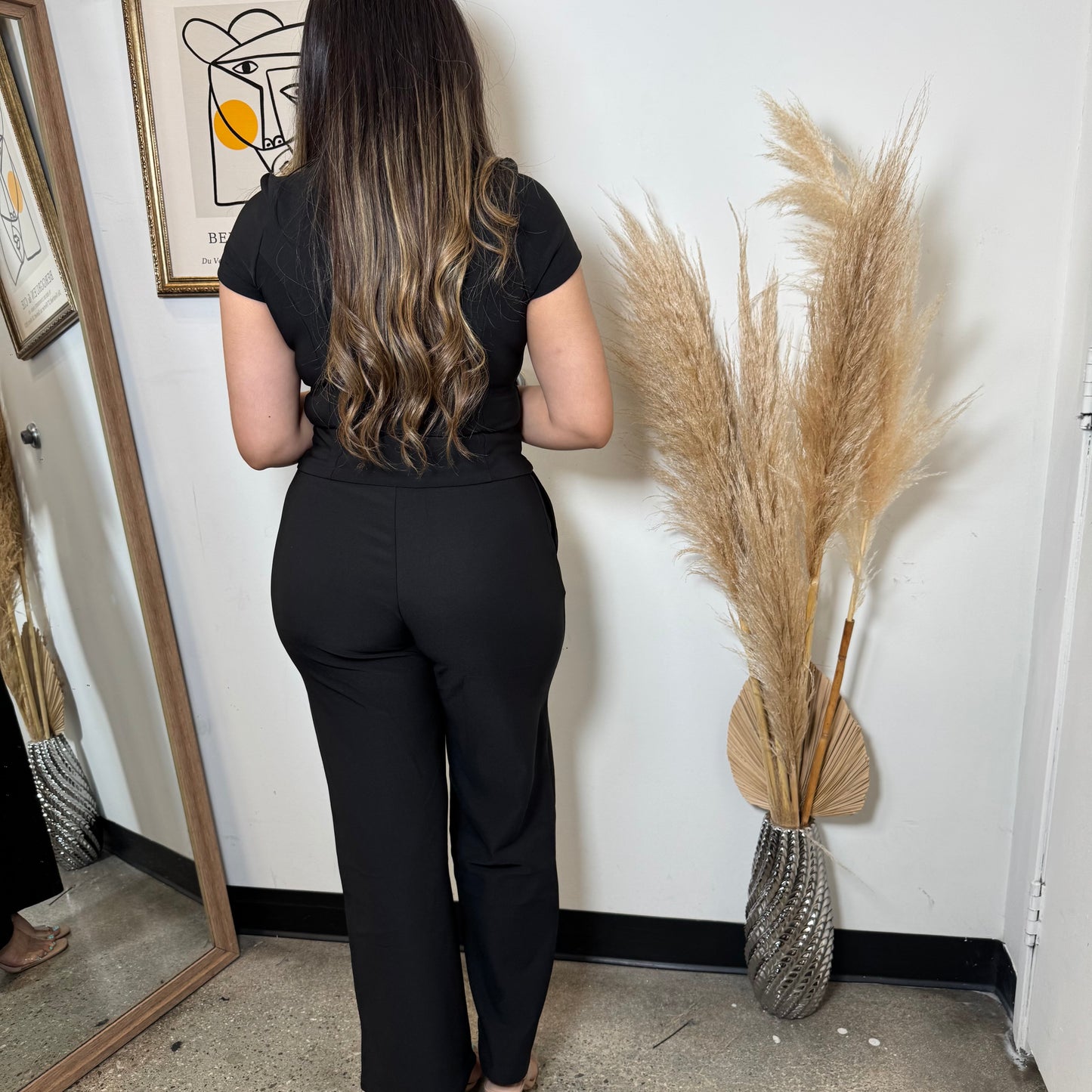 Bossy Classy Pant Set-Black