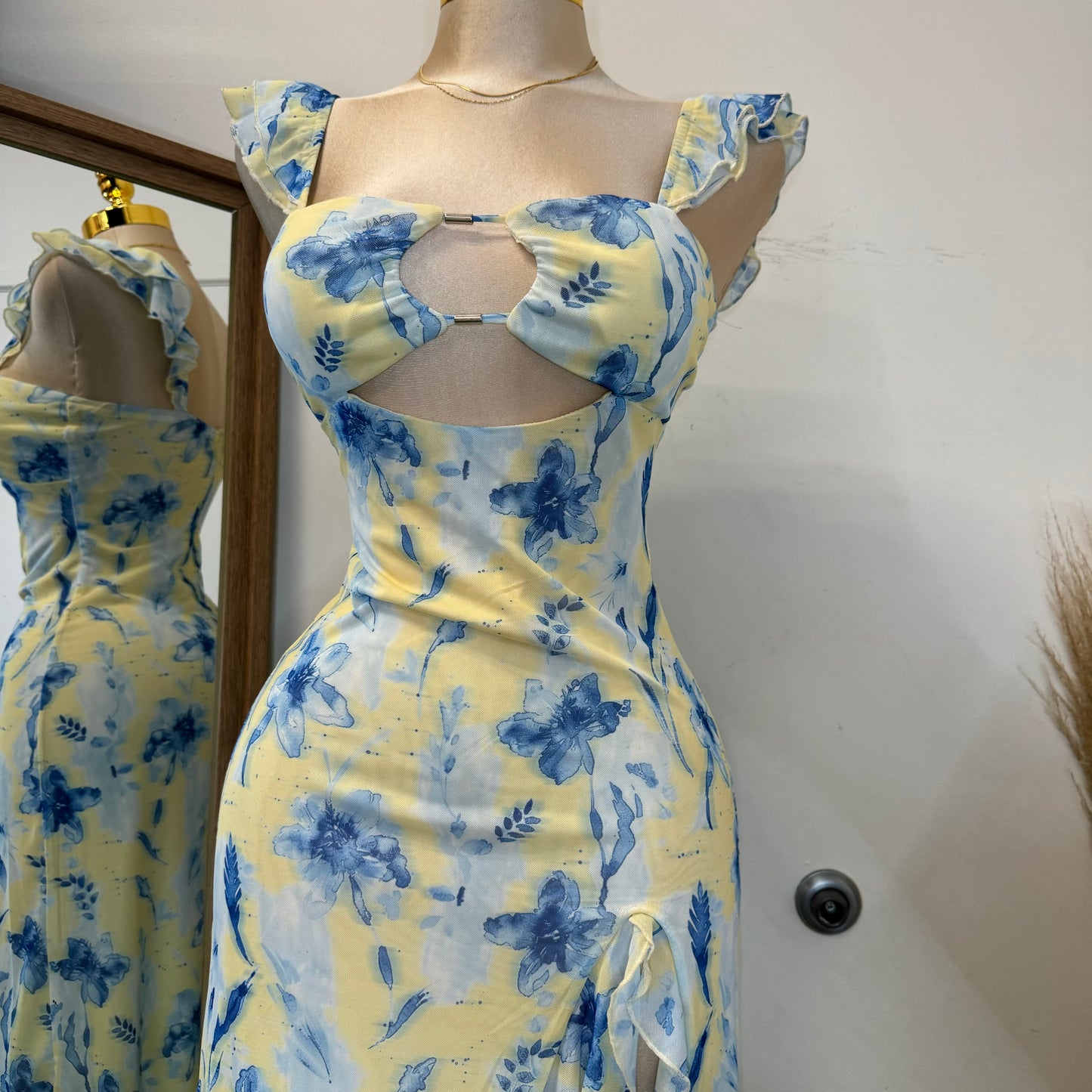 Karol Dress-Yellow/Blue