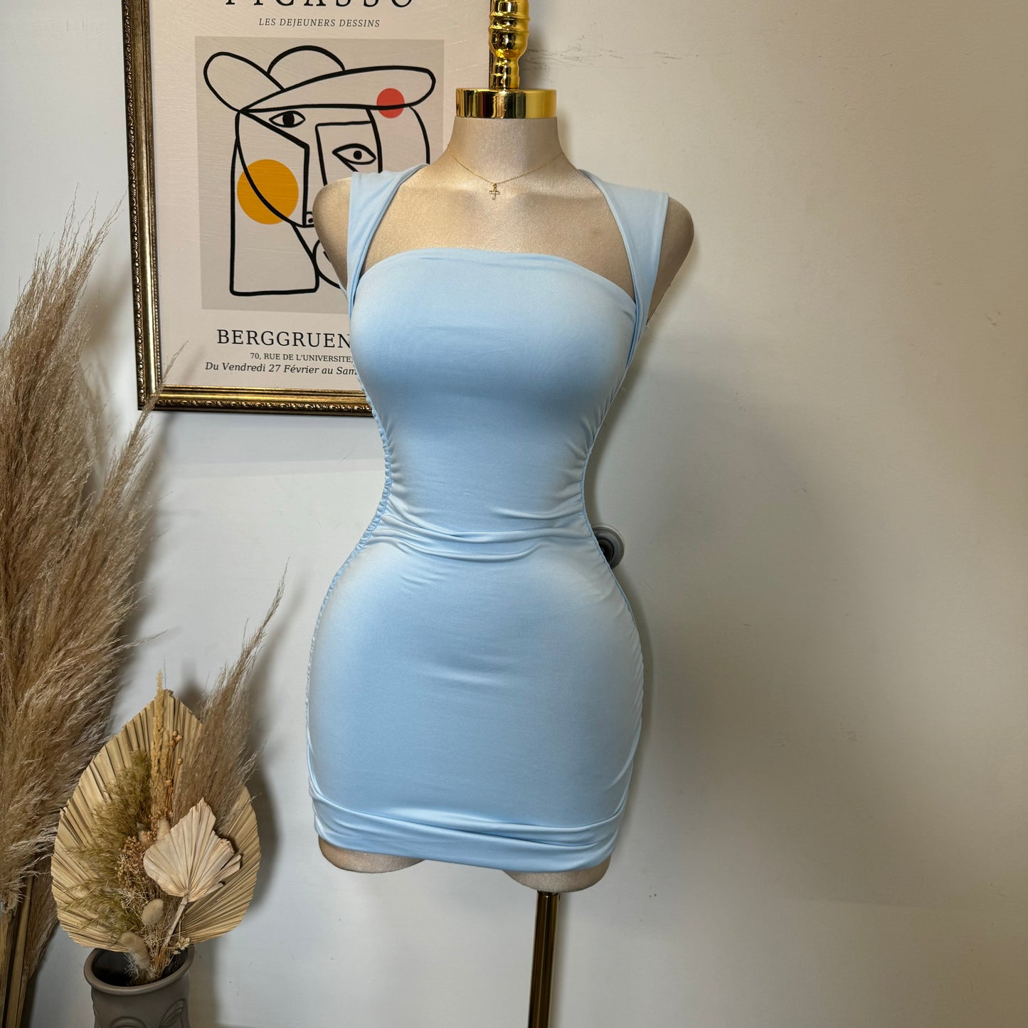 Cindi Double Layered Dress-Blue