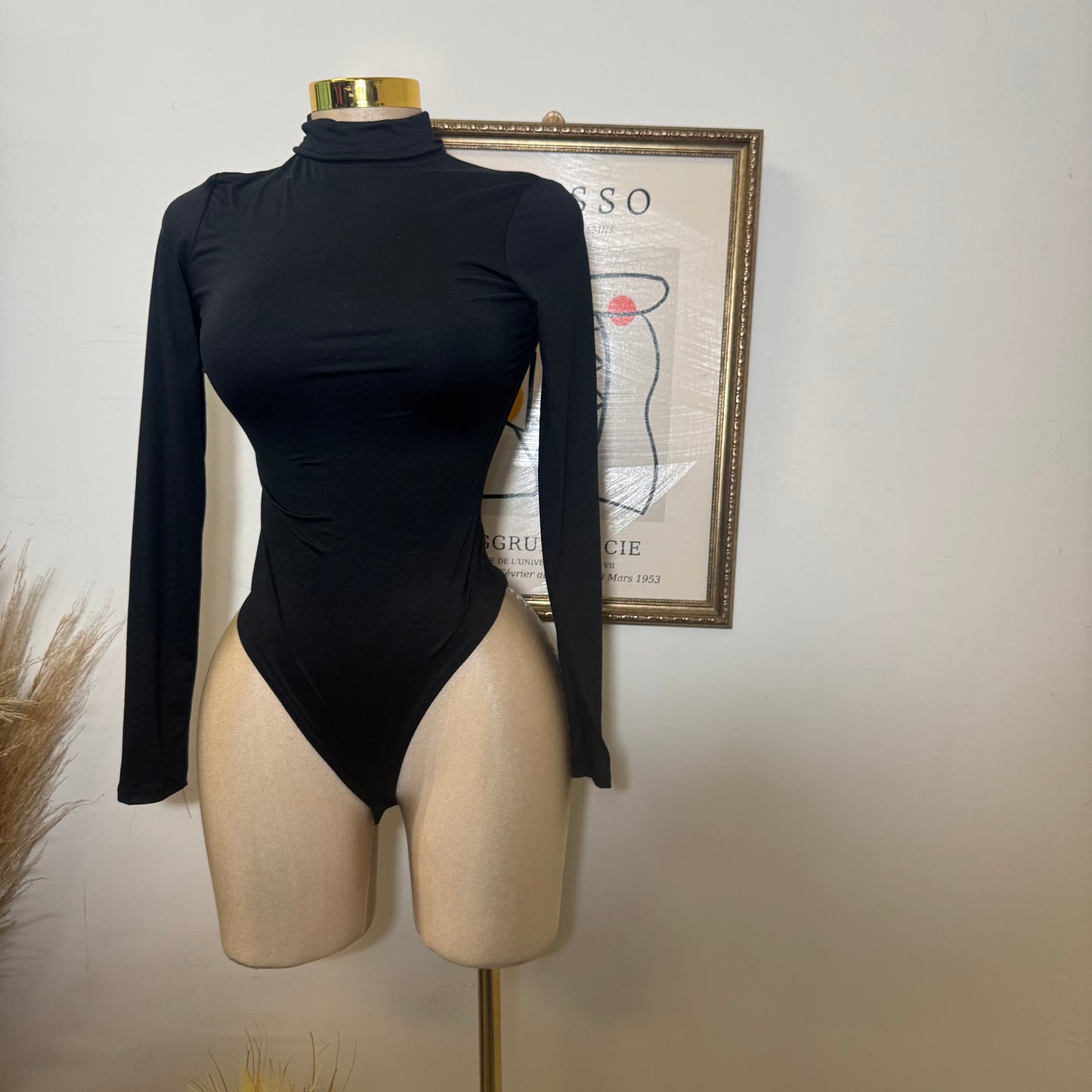 Long Sleeve Turtleneck bodysuit-Black