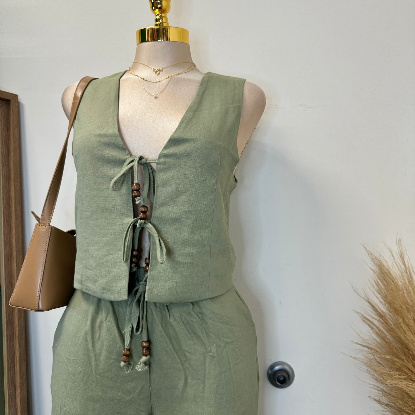 Knot Pant Set-Sage Green