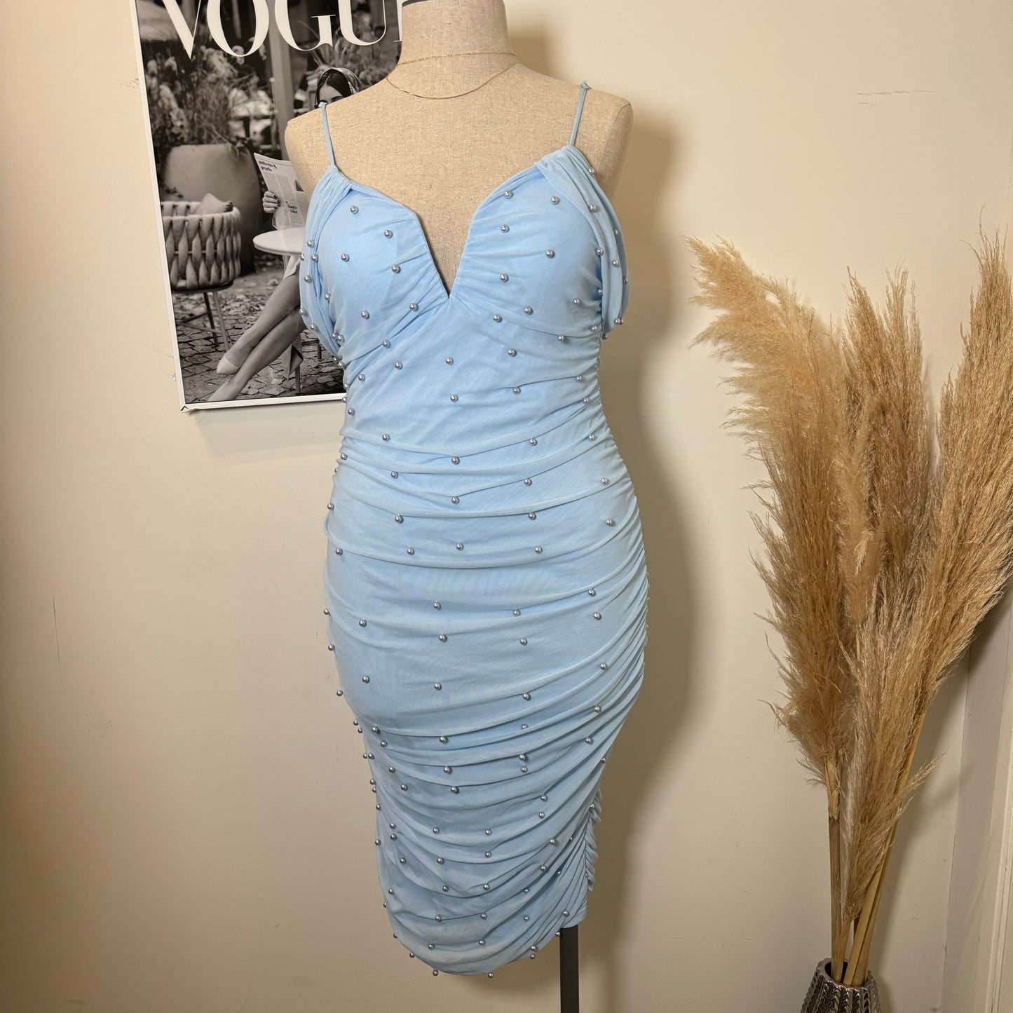 Aria Pearl Dress PL-Blue