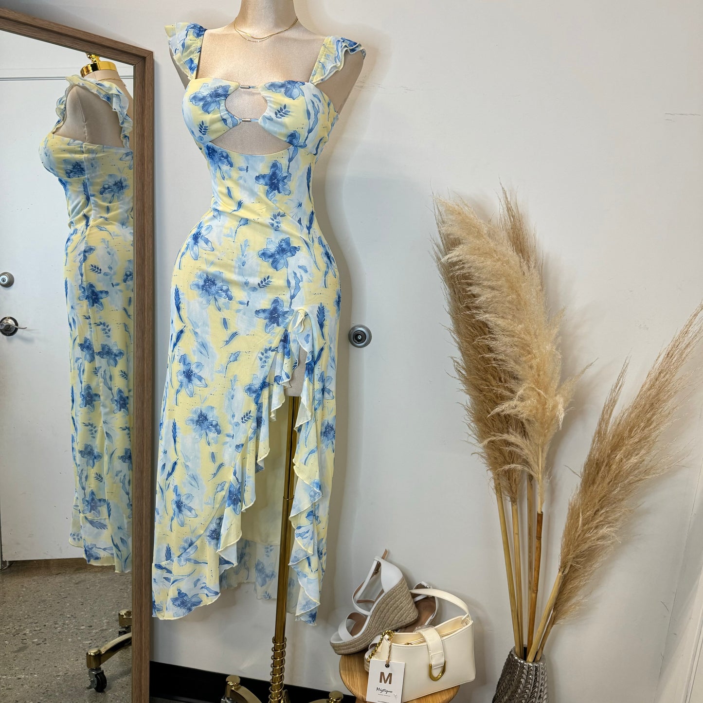 Karol Dress-Yellow/Blue