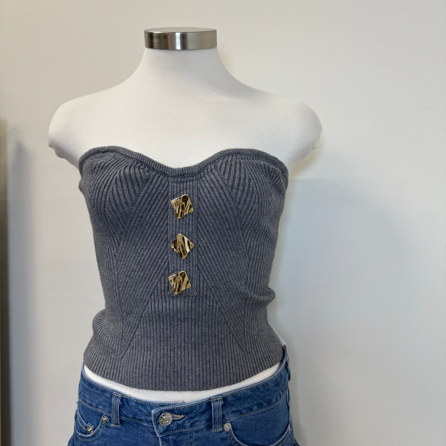 Melany Tube Top-Gray
