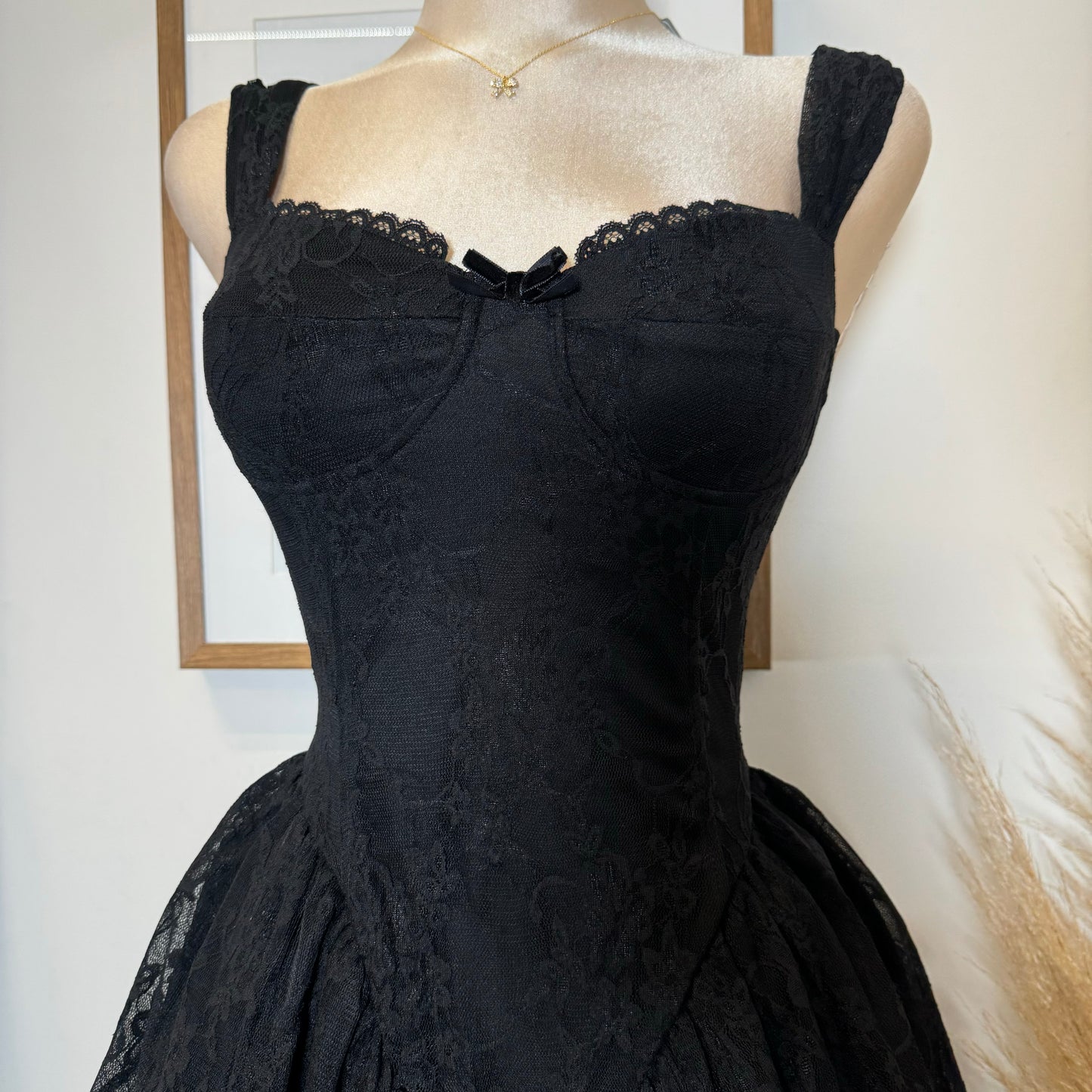 Miriam Lace Mini Dress-Black