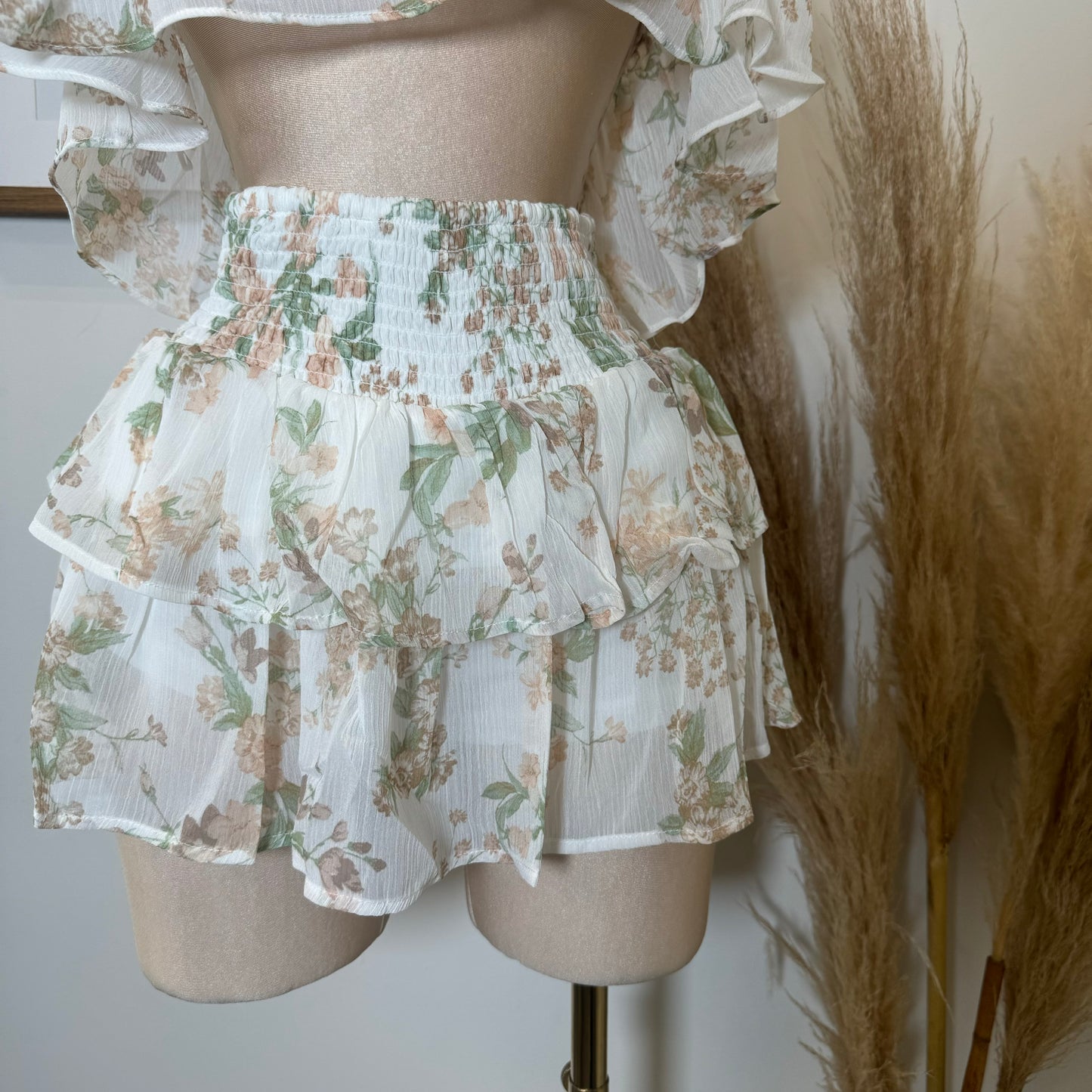 Ruffle Mini Skirt Set-Multi