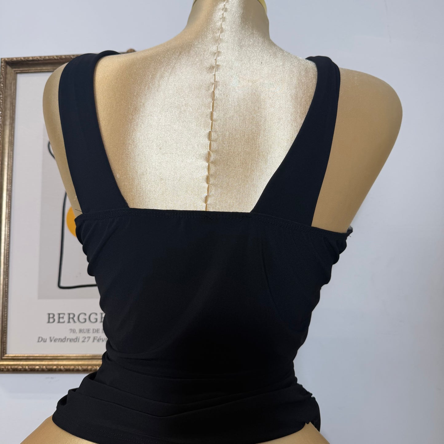 PL Halter Gold Detail Top-Black