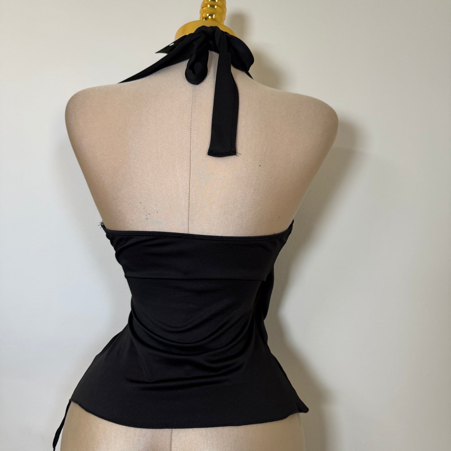 Halter Double Layered Top-Black