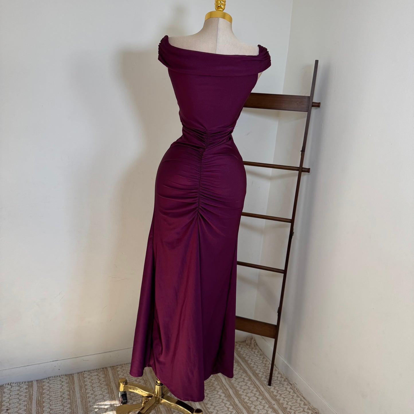 Off Shoulder Gala Dress-Purple