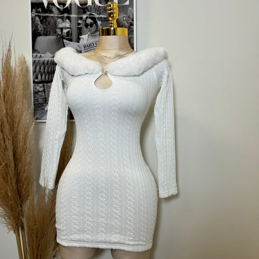 Reloj Long Sleeve Dress-White