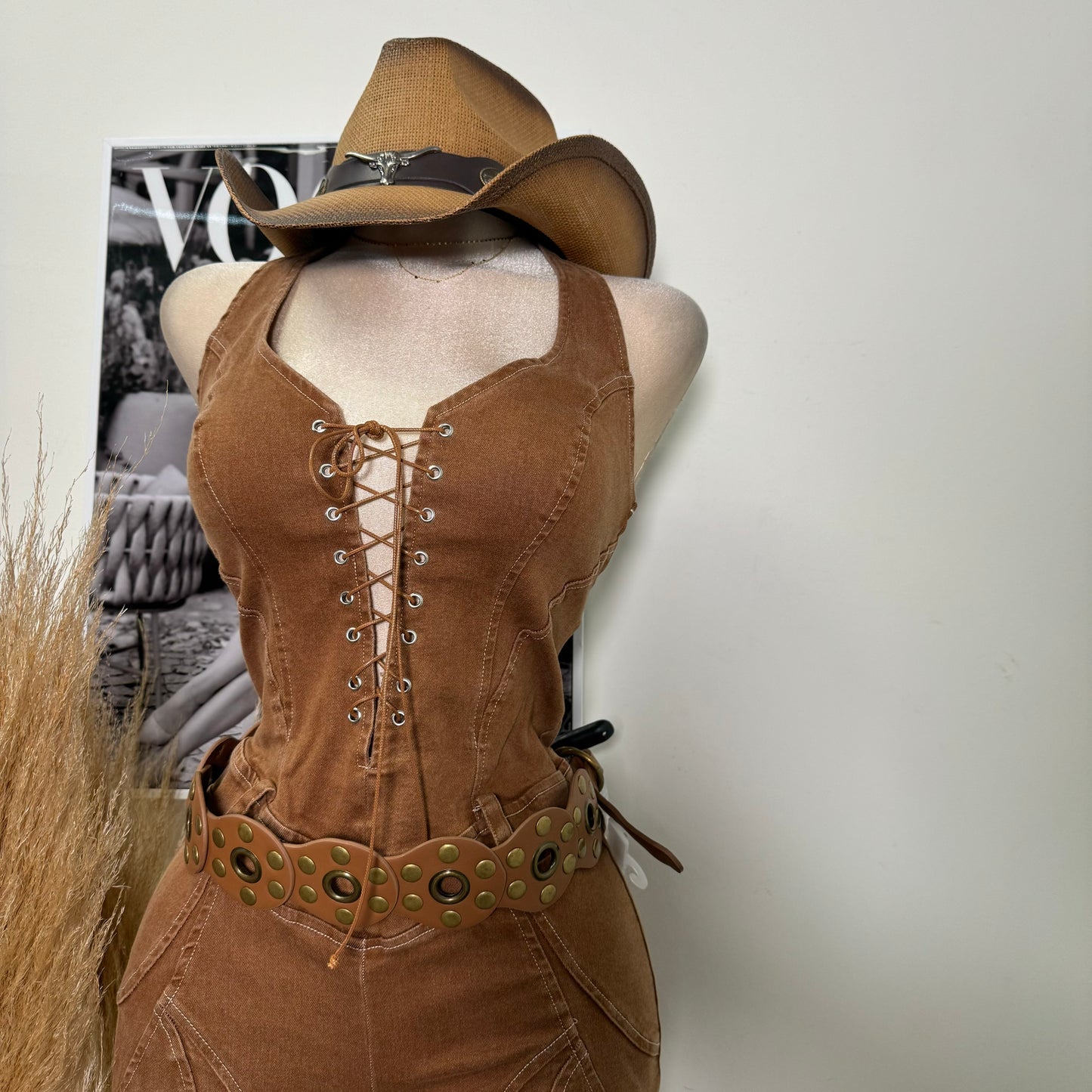 Sexy Jumpsuit-Brown