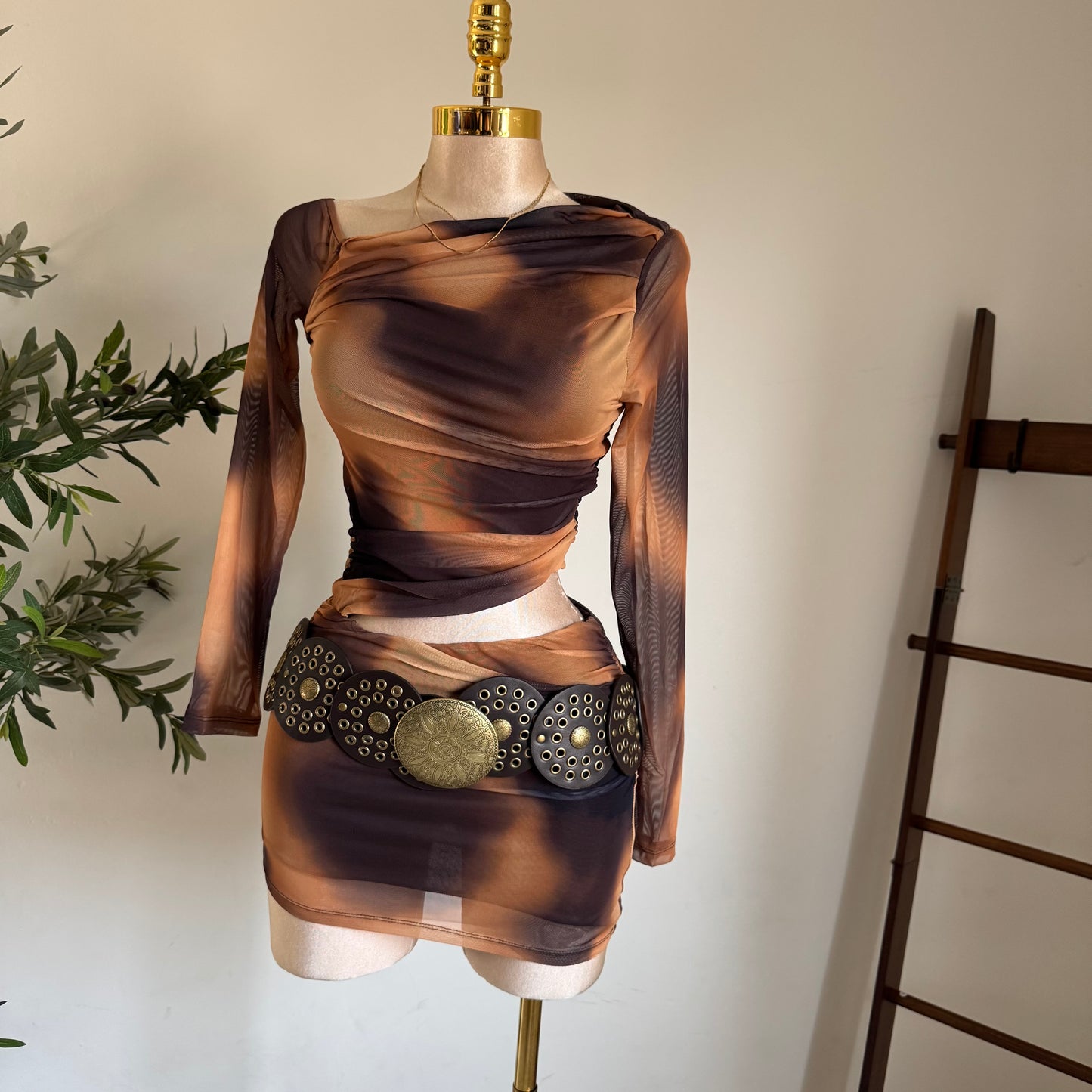 Sha Mesh Dress-sunset