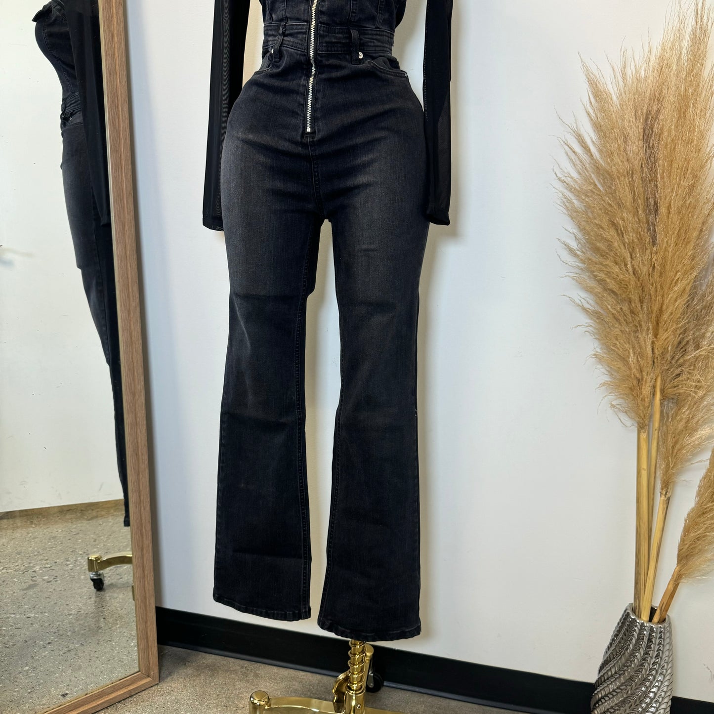 Rodeo Strapless Denim Jumpsuit-Black1