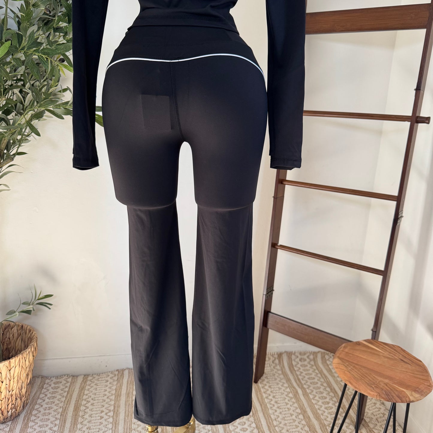 Long Sleeve Jacket Set-Black