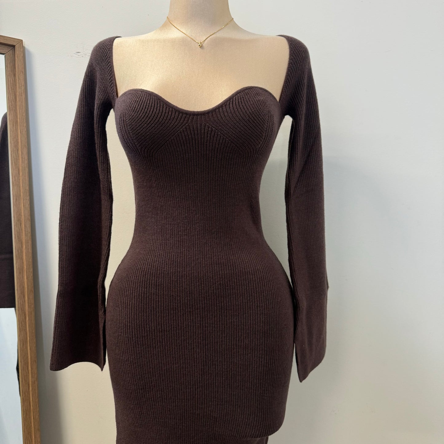 Jovana Sweater Dress-Brown