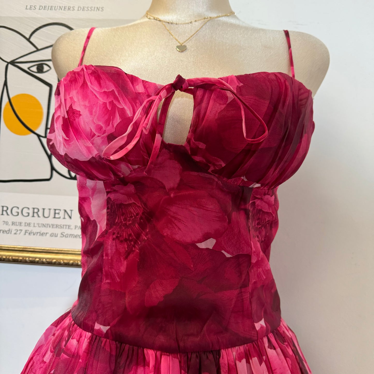 Rose Bubble Dress-Hot Pink