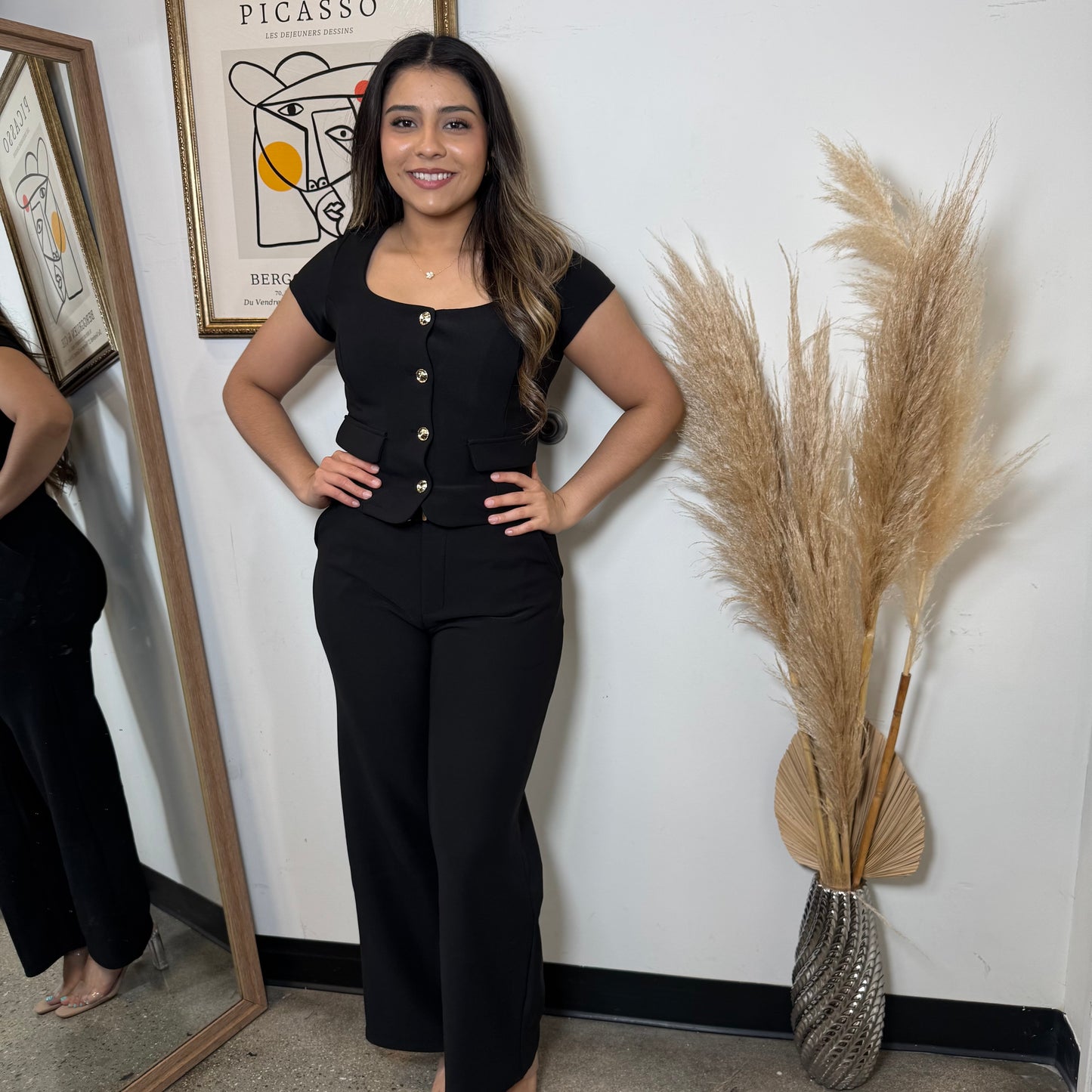 Bossy Classy Pant Set-Black