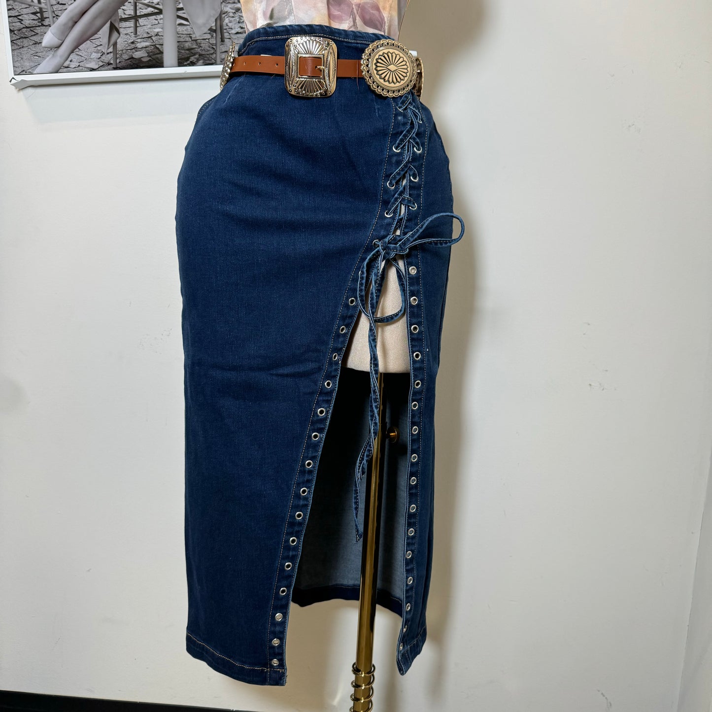 Long Denim High Waisted-Blue