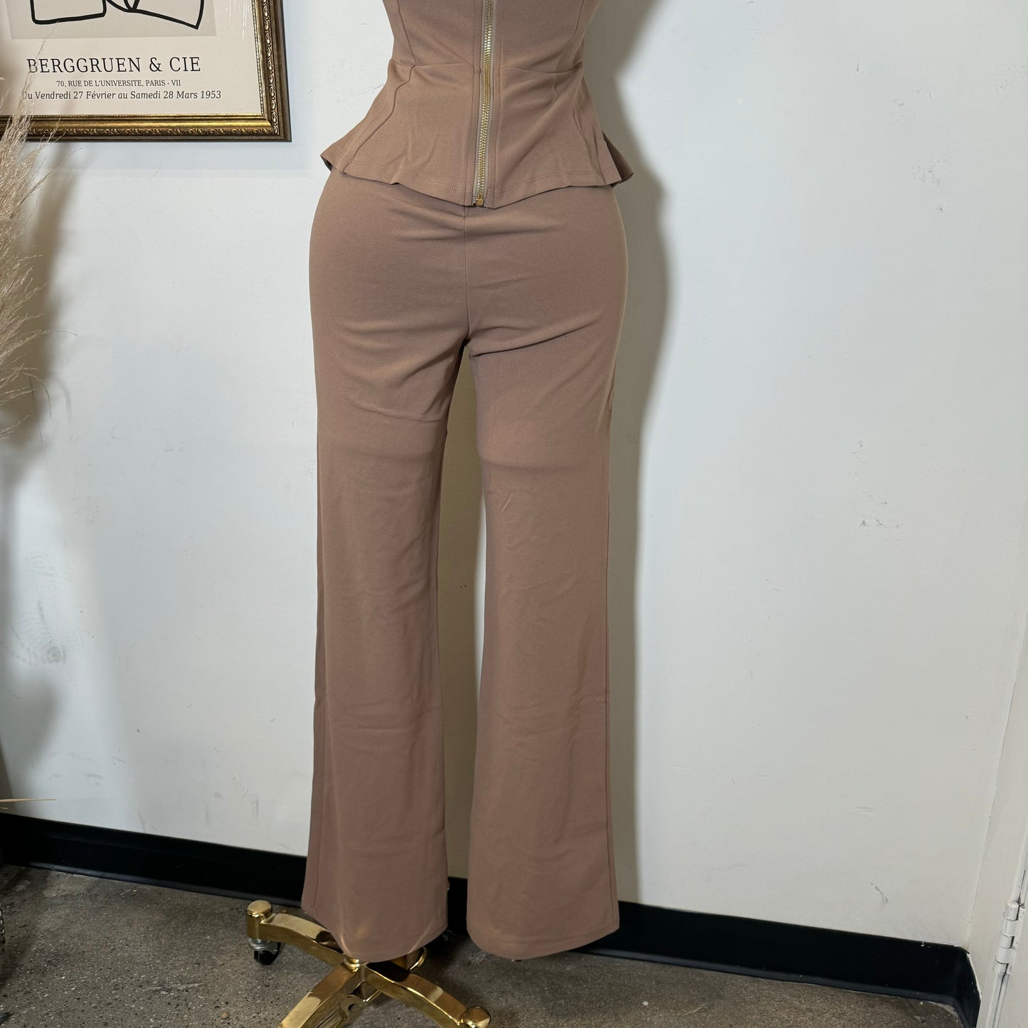 Scrunched Golden Stone Strapless Sets-Mocha
