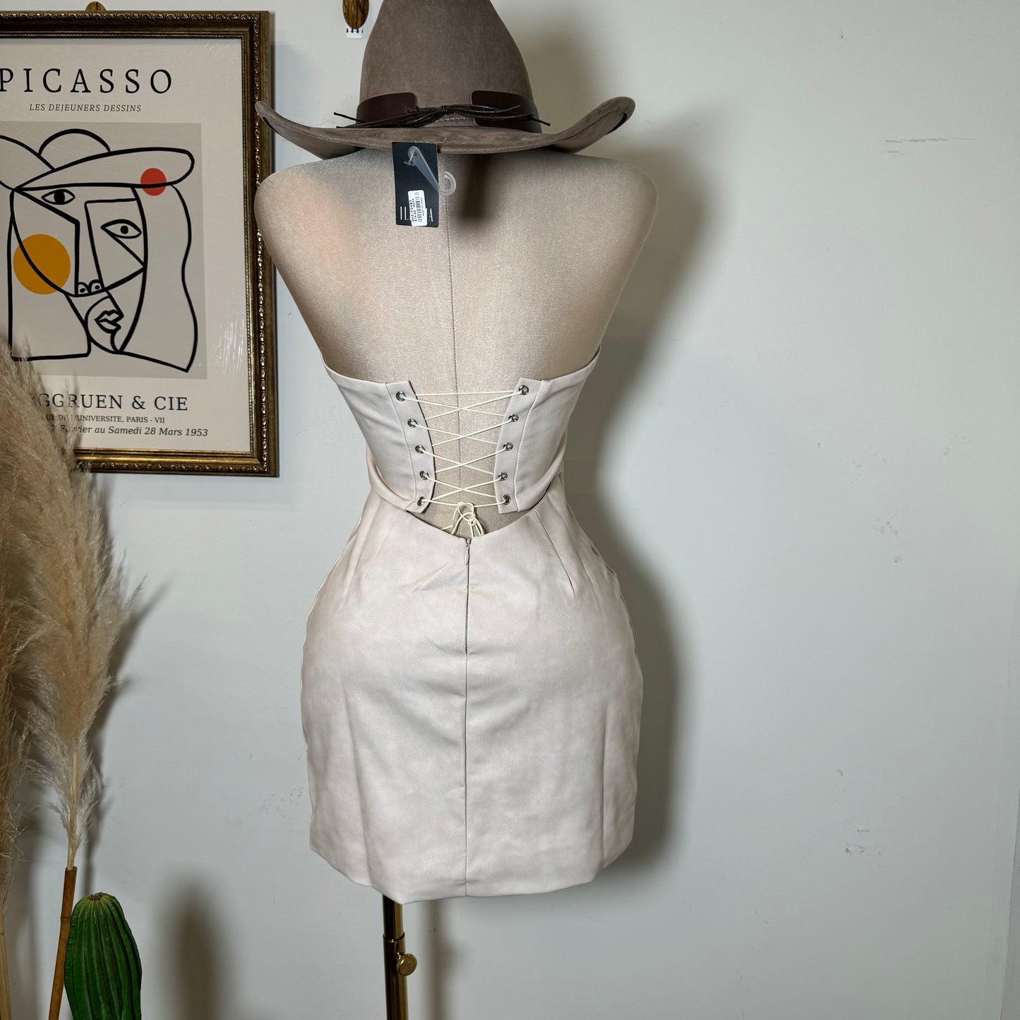 Taymara Corset Dress-Cream