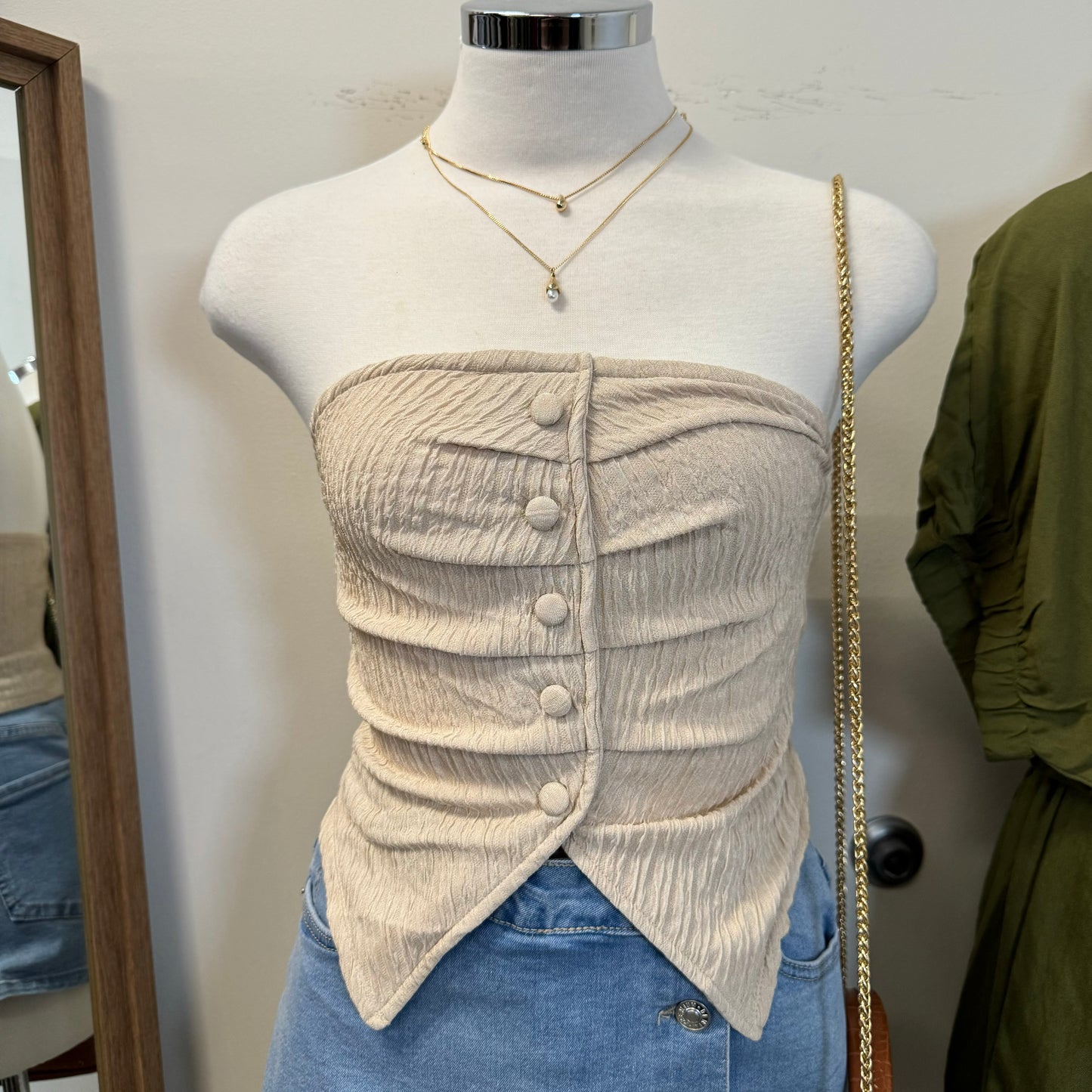Camelia Tube Top-Cream