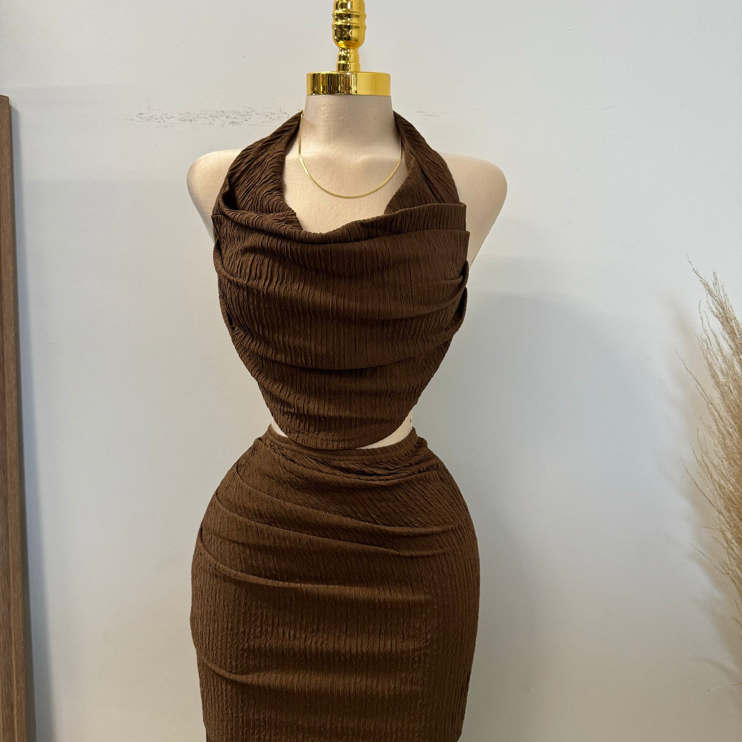 Coco Two piece Set-BROWN is