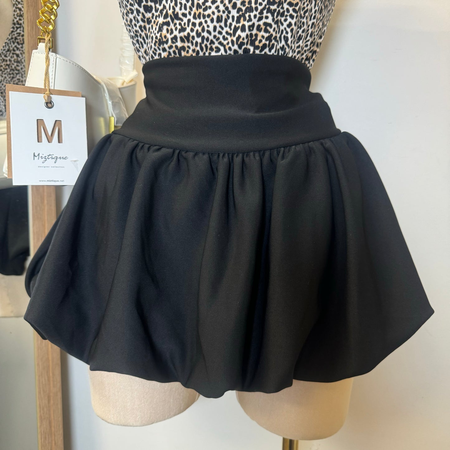 Bubble Mini Skirt -Black