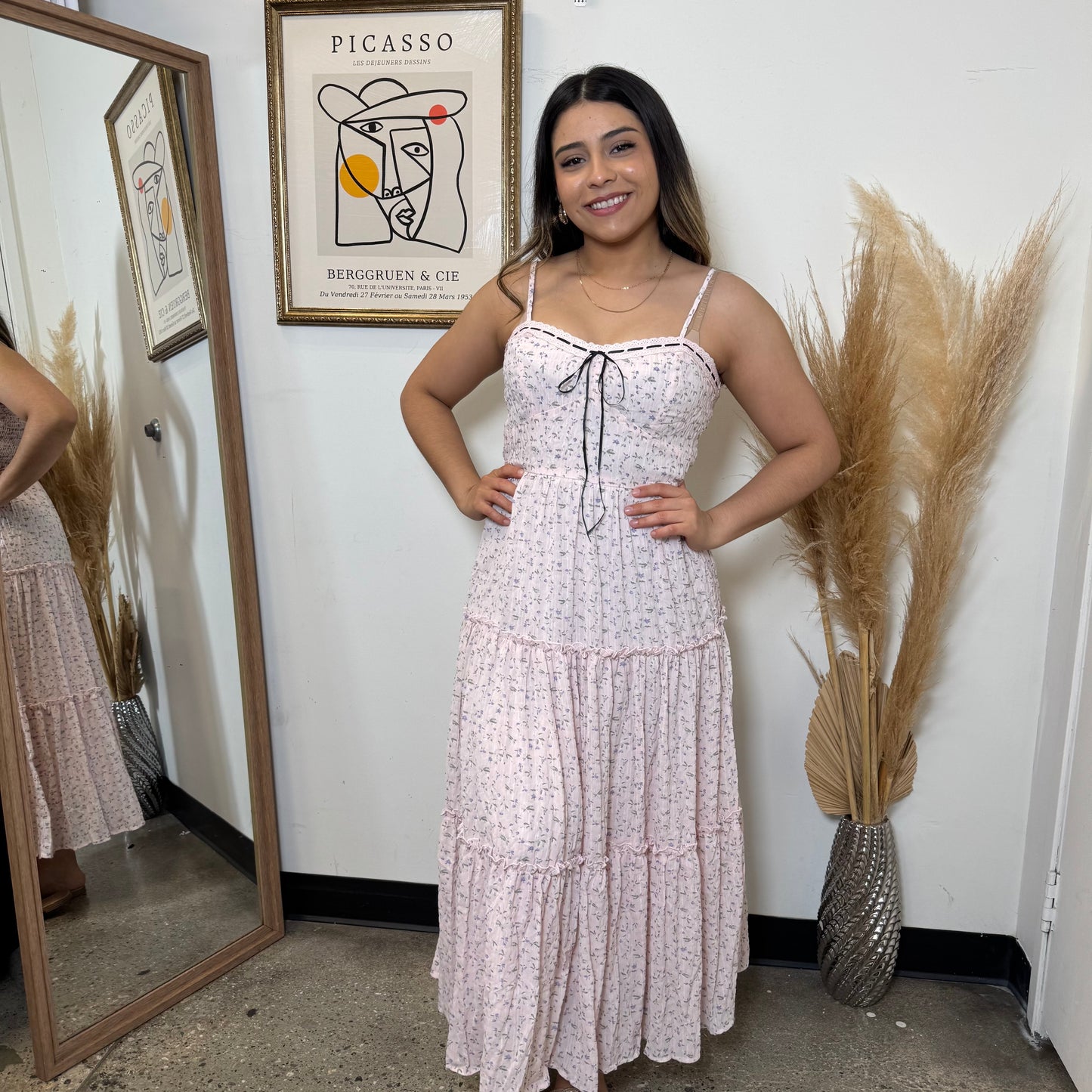Maxi Summer Pink Dress-Baby Pink