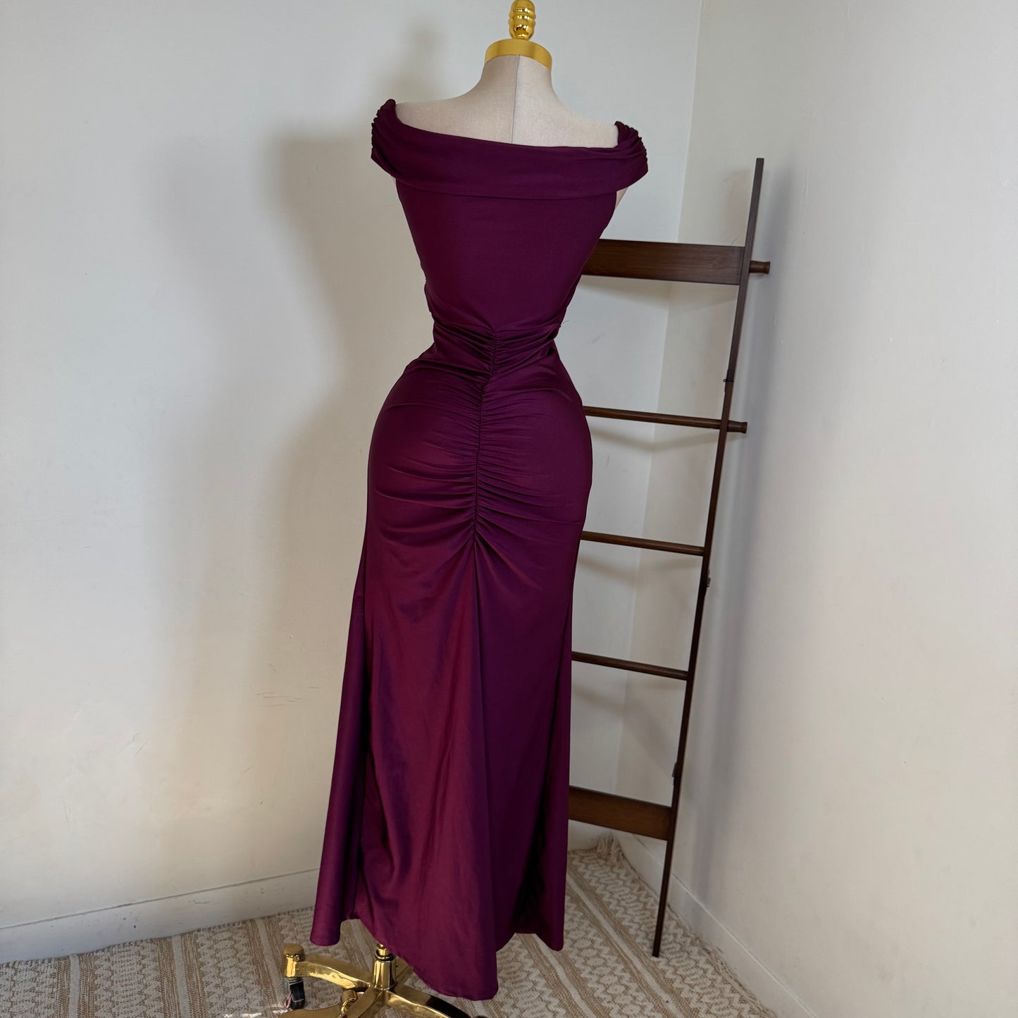 Off Shoulder Gala Dress-Purple