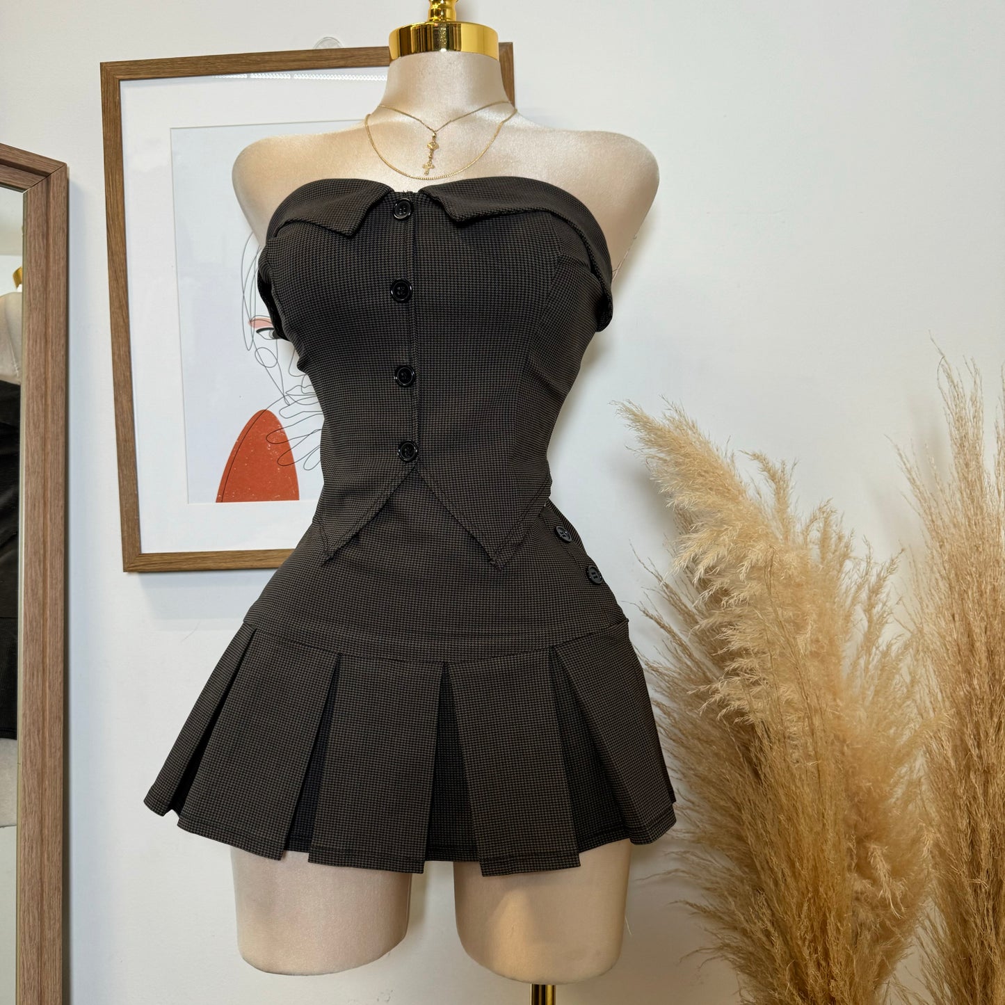 Tu Sin El Skirt Set-Brown
