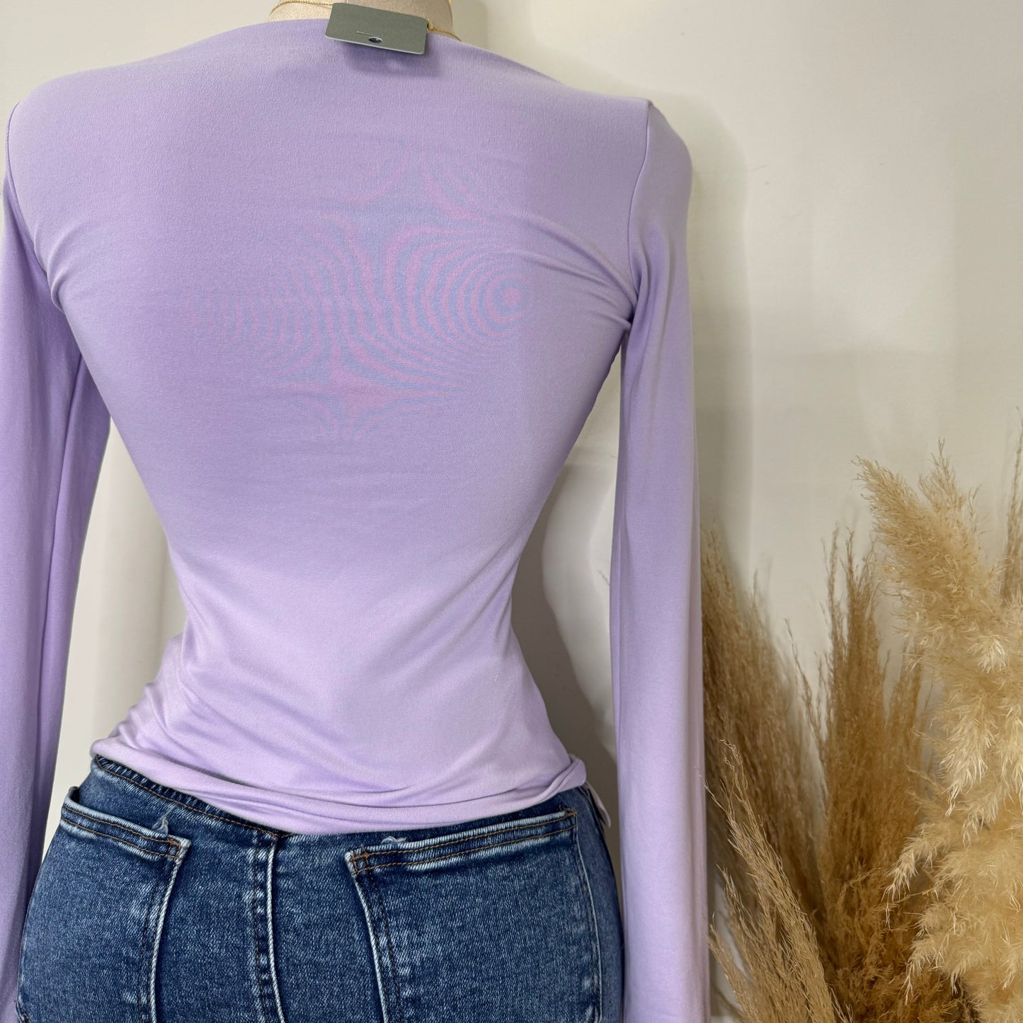 Double Layered & Soft Material Long Sleeve-Lilac
