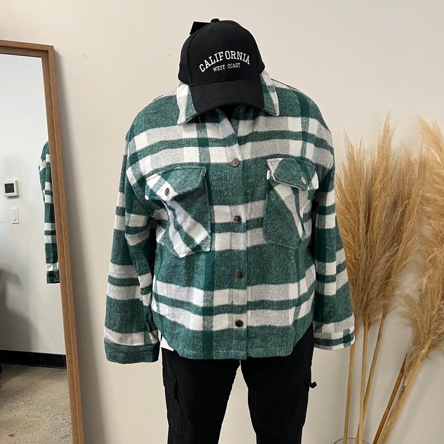 Lala Crop Flannel PL-Hunter Green