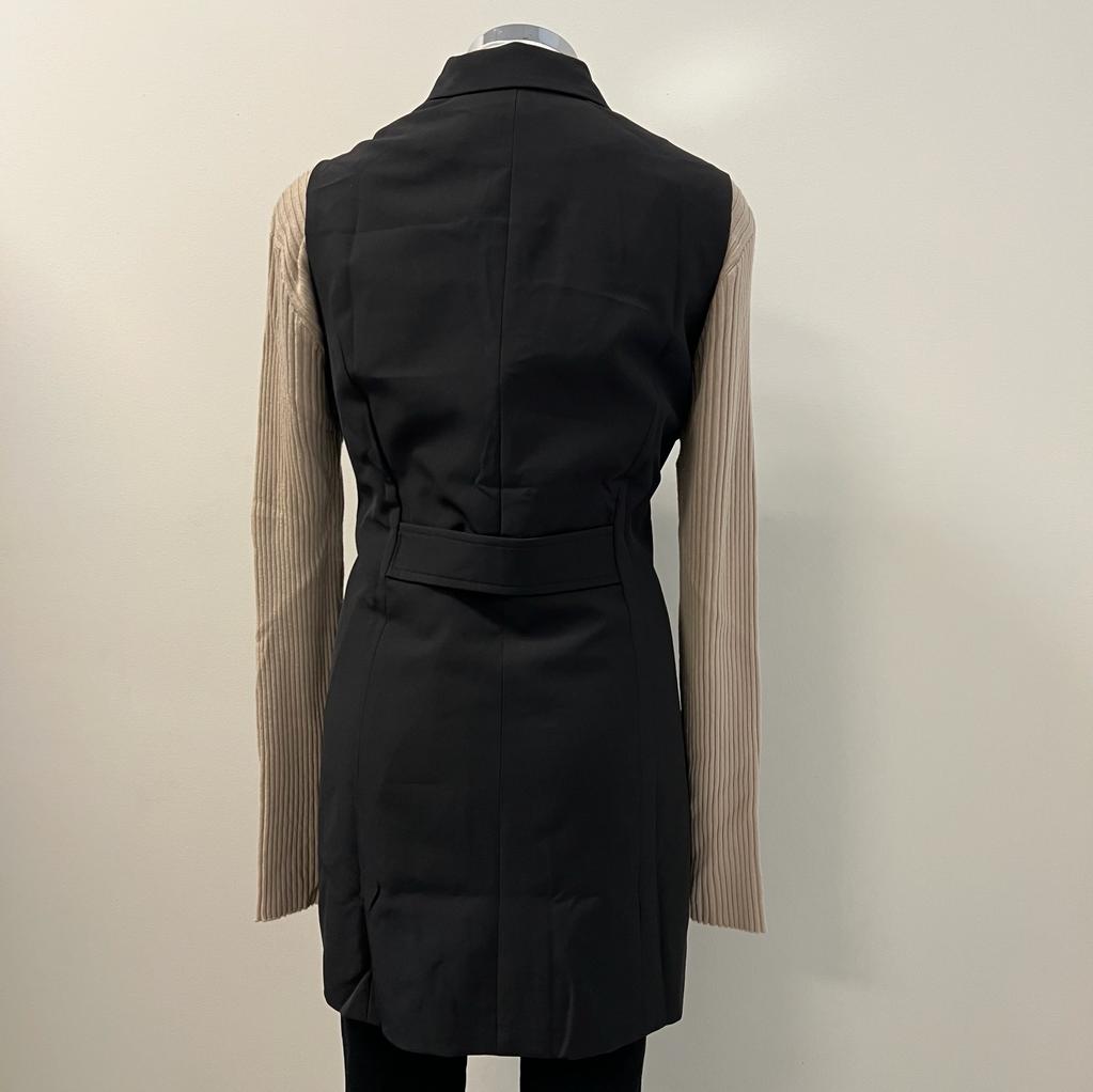 Jewel Sleeveless Blazer Vest PL- Black