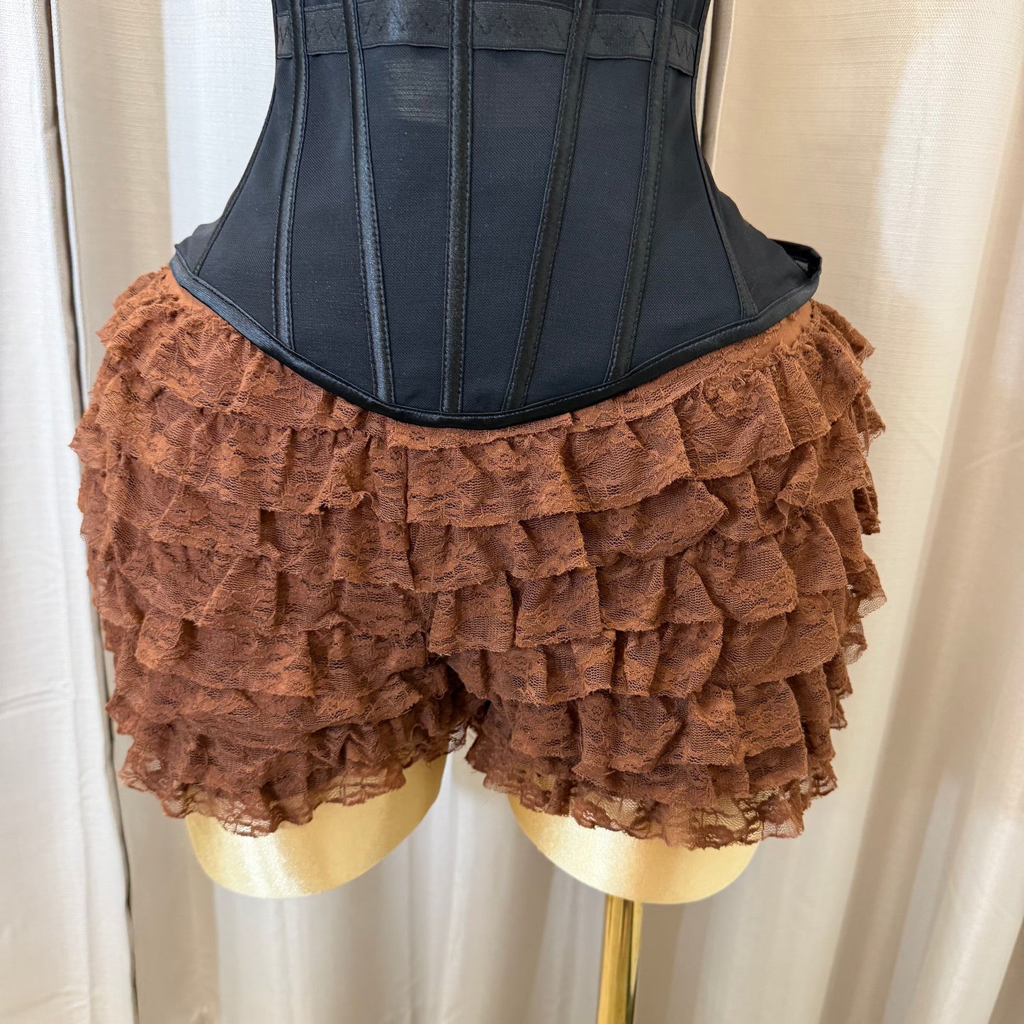PL-Ruffle Shorts-Brown