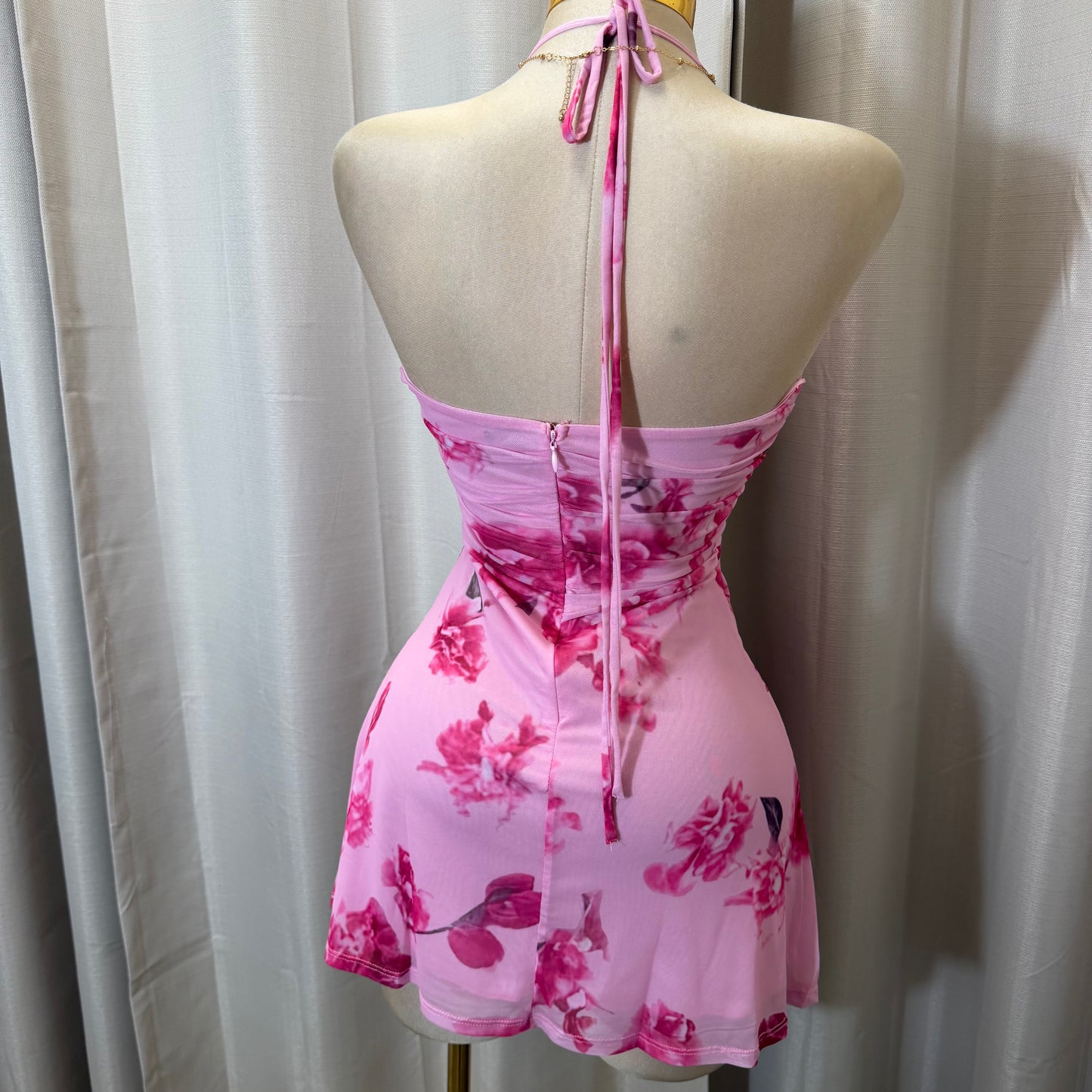 Amy Halter Dress-Pink