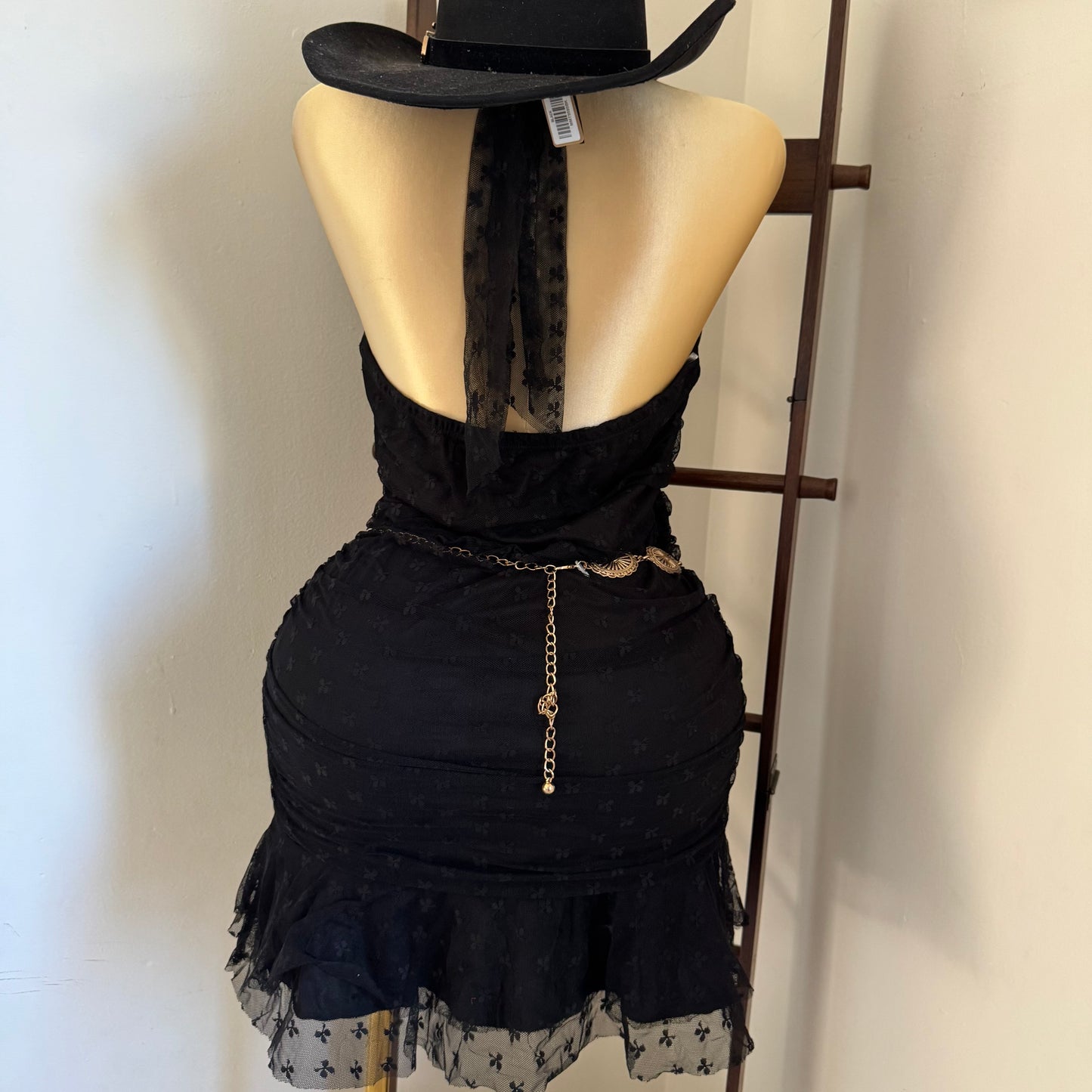 Halter Lace Plus size-Black