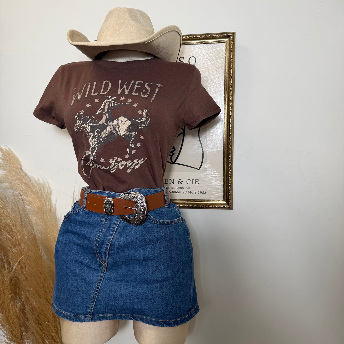 Wild West Cowboy Baby Tee-Brown