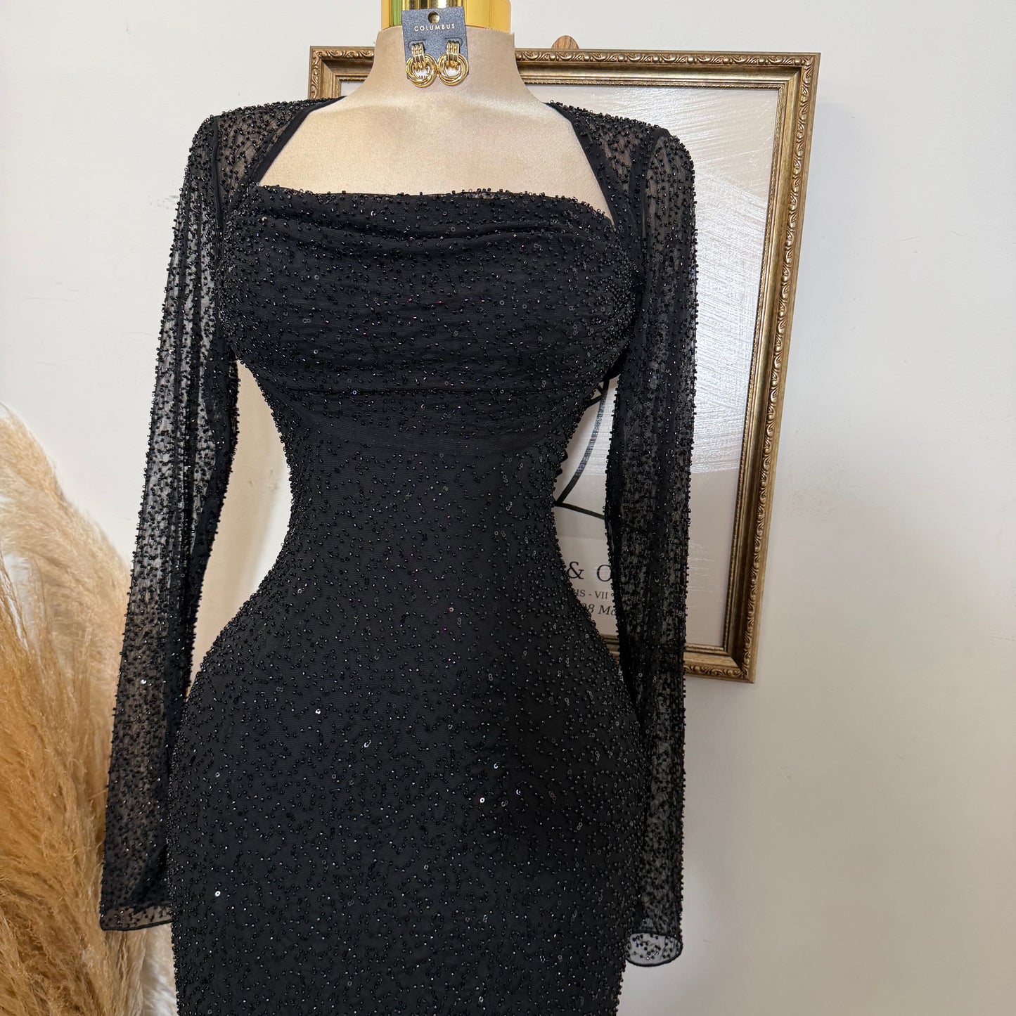 Power Mesh With Beads Bolero-Black Dress Not Included