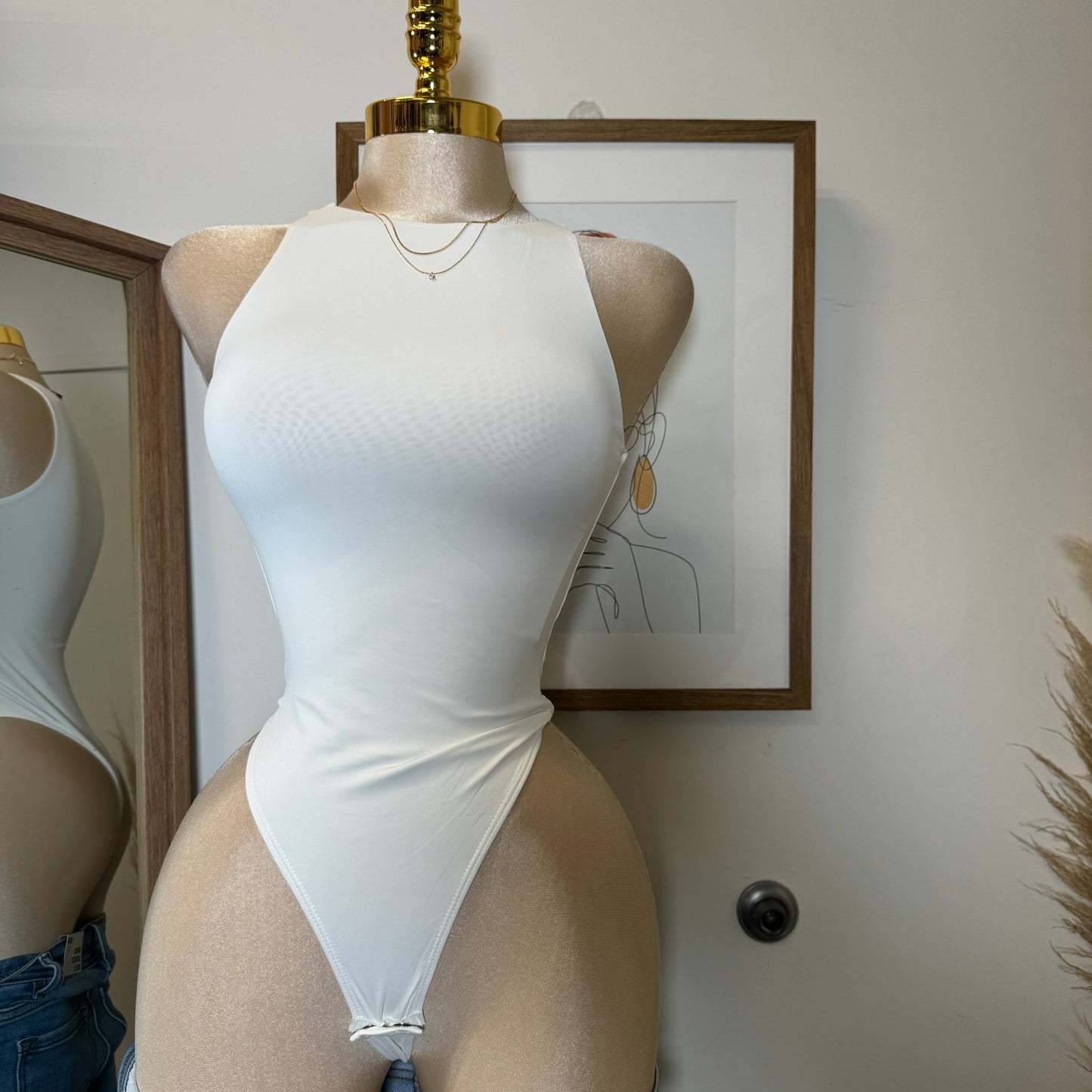 Contour Double Layered 90s Bodysuit-White