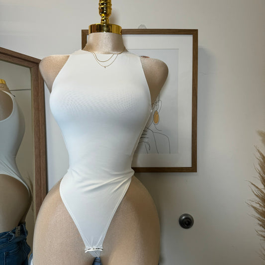 Contour Double Layered 90s Bodysuit-White