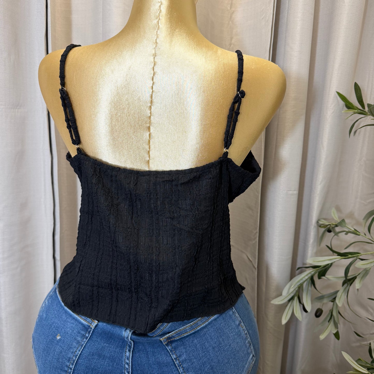 PL-Black Cotton Top-Black