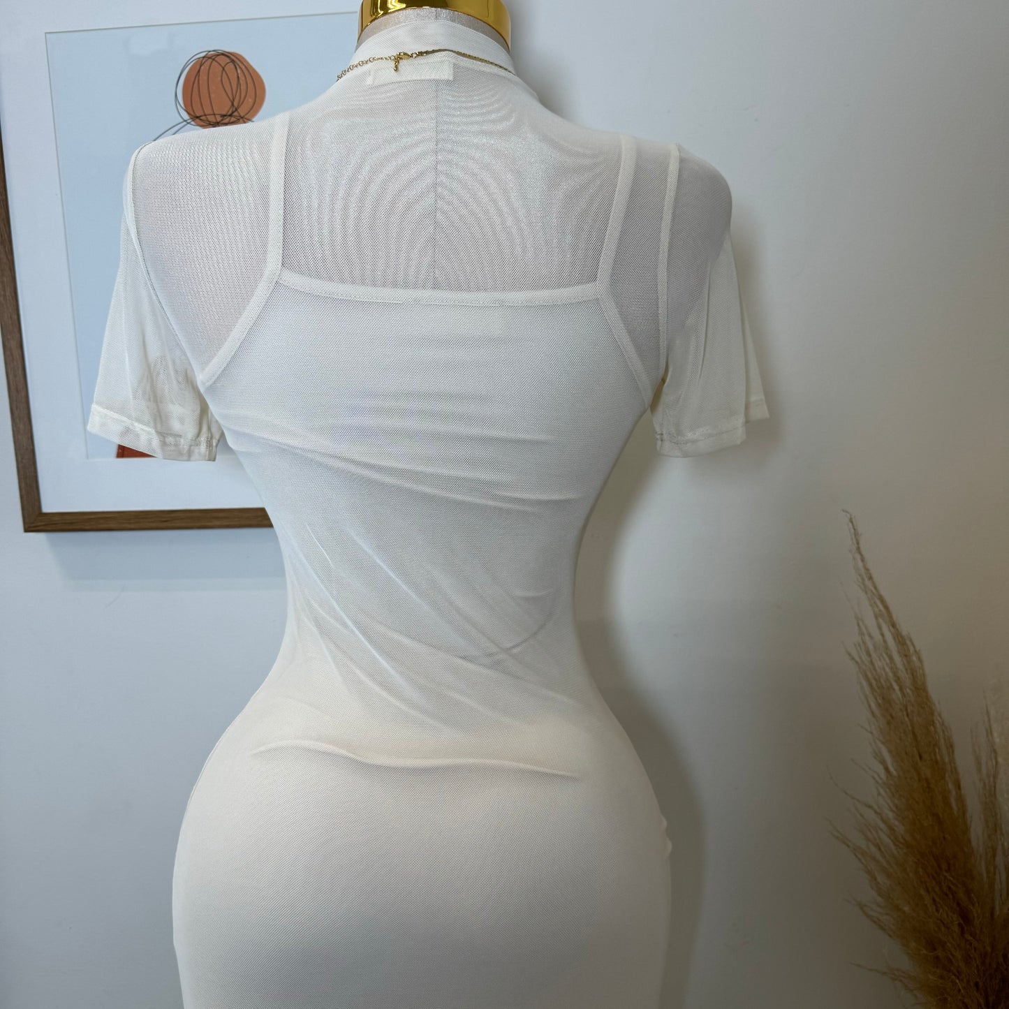 Mar Mesh Dress -Cream