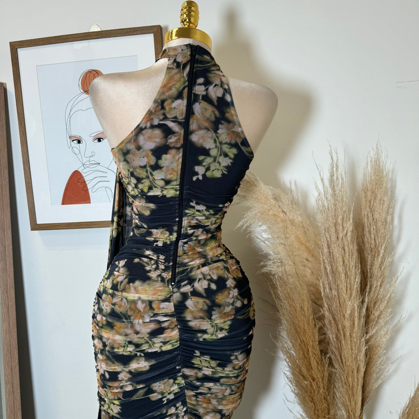 Evonne Dress-Floral Black