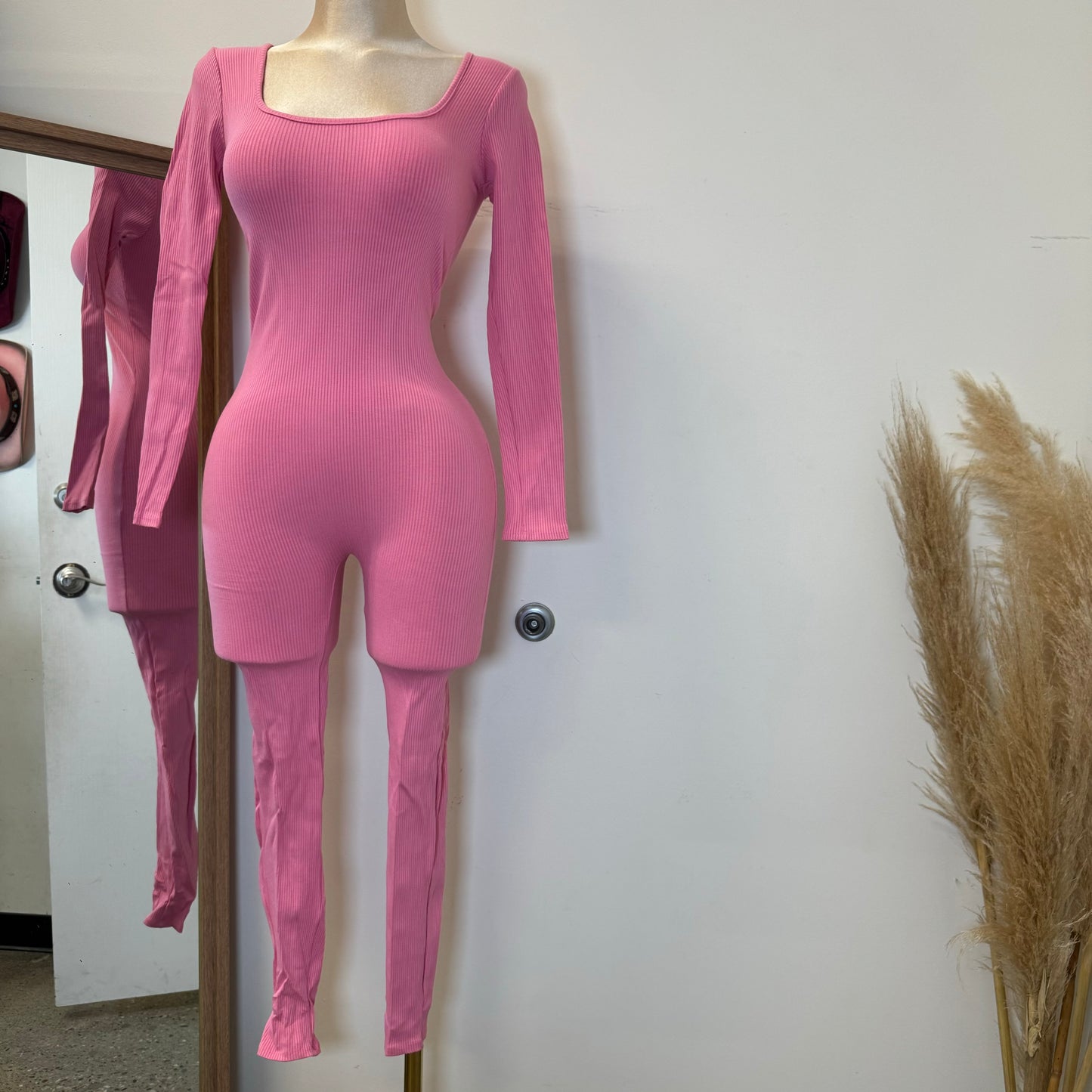 Azary Long Sleeve Jumpsuit-Baby Pink