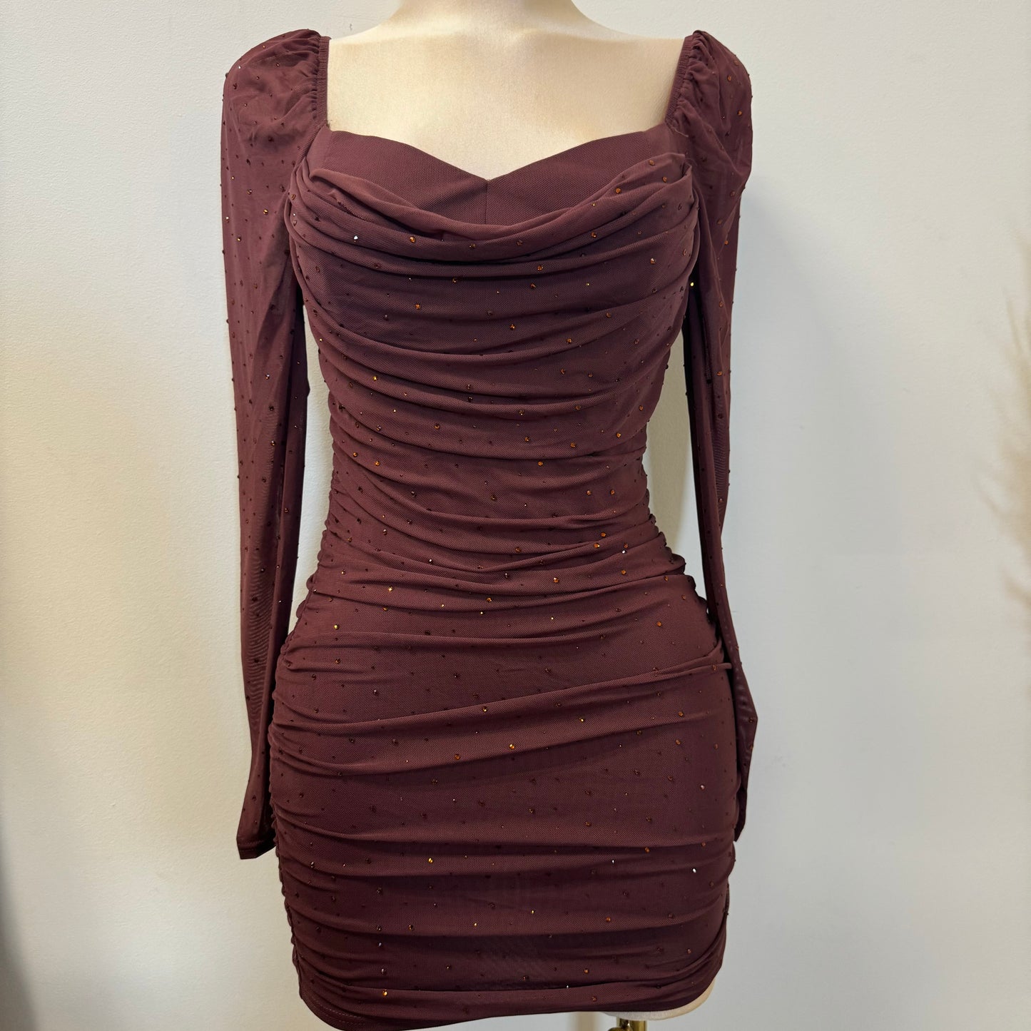 Vivian Mini Dress-Brown